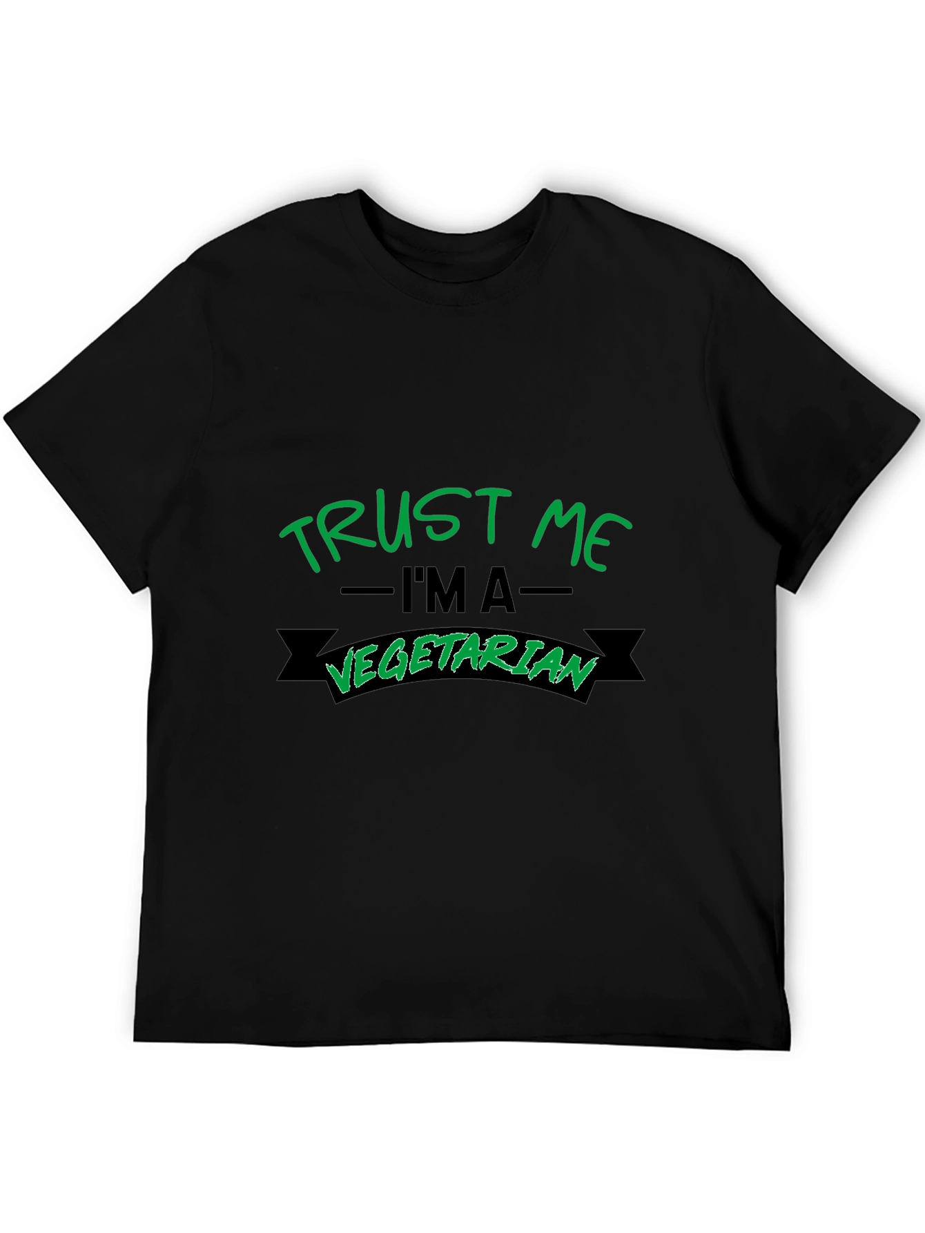 Black Trust Me I'm a Vegetarian Black T-Shirt view 5