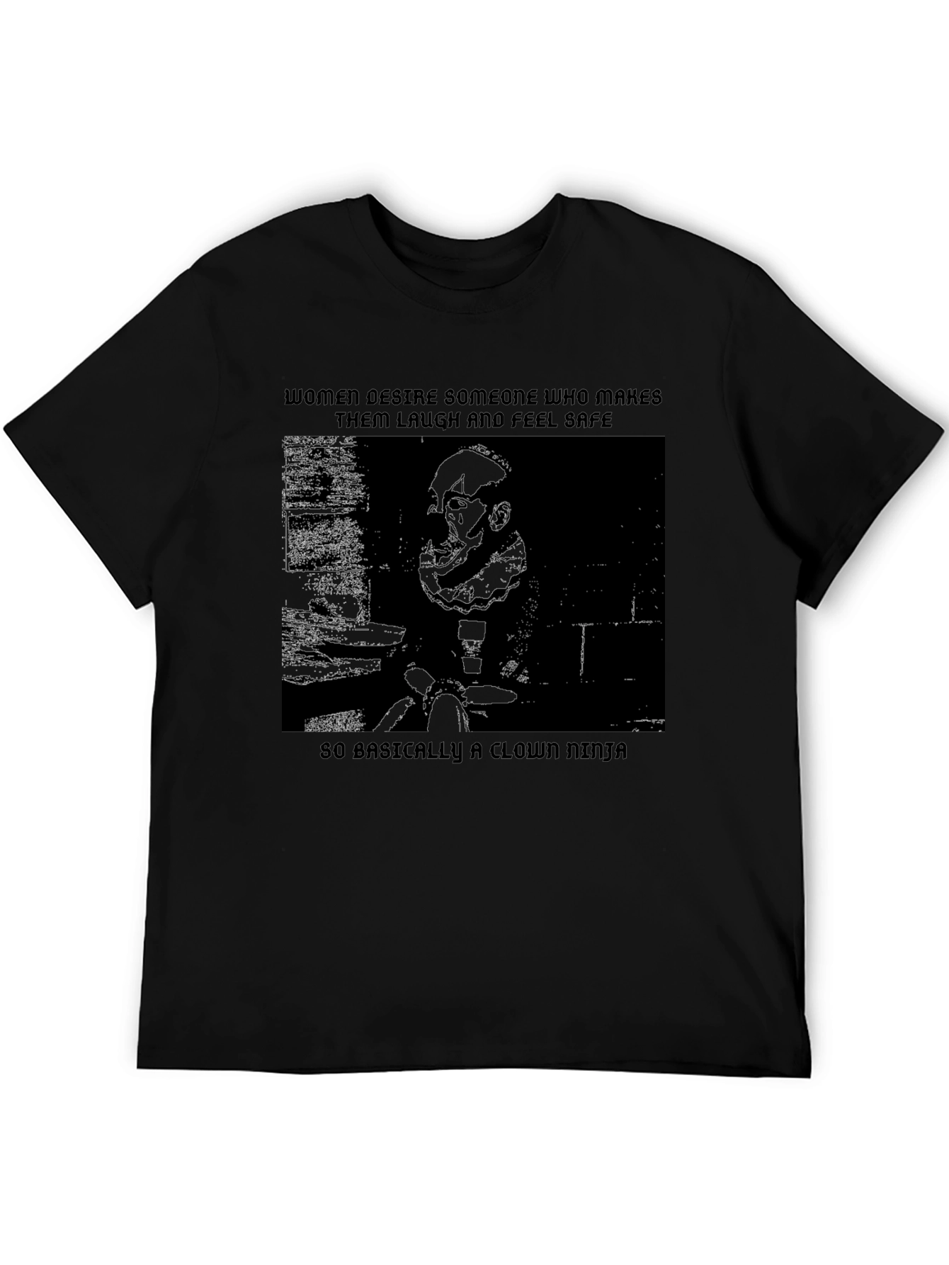 Black Clown Ninja Graphic Tee - Funny Humor Novelty T-Shirt view 5