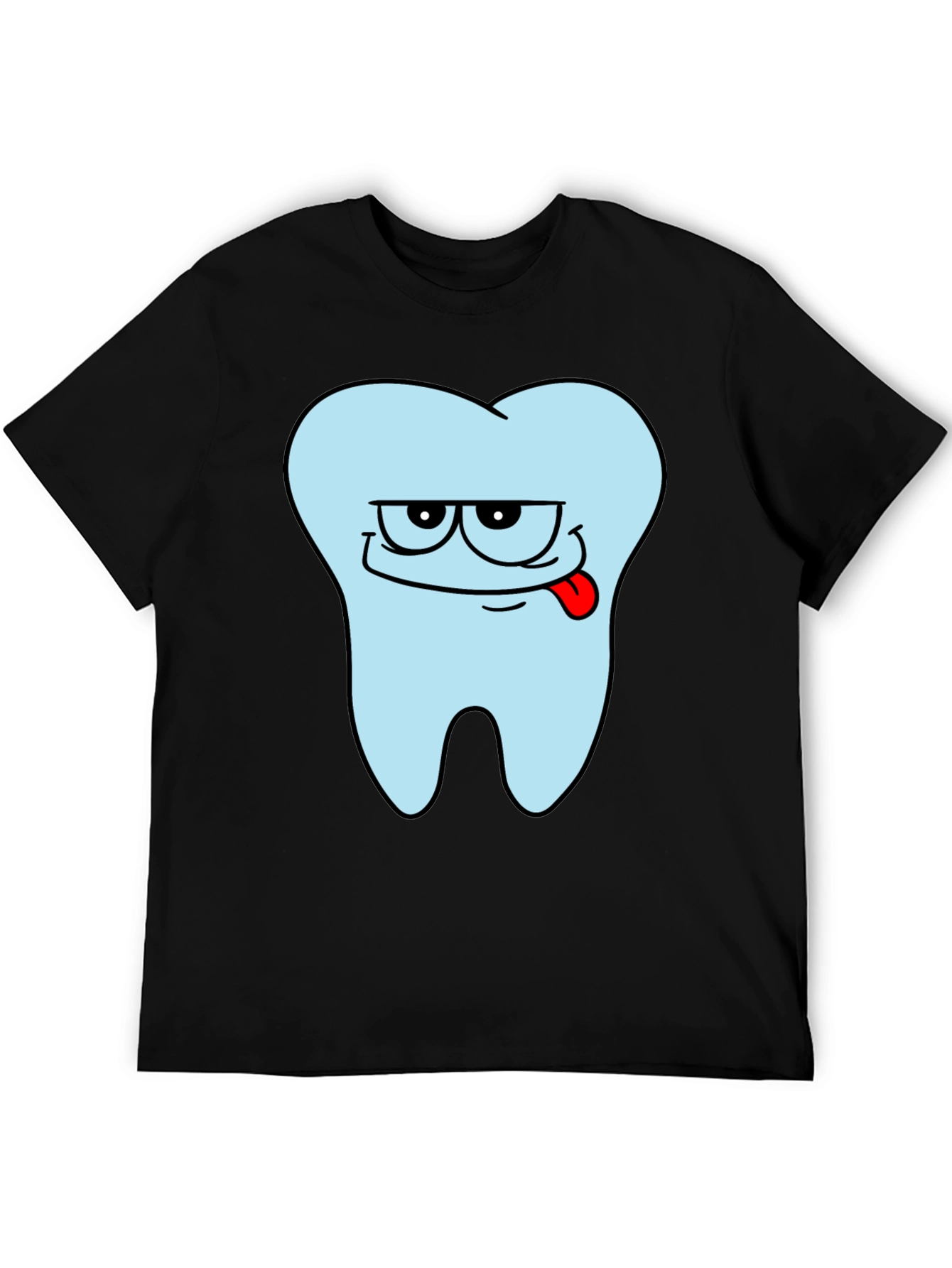 Black Funny Tooth Graphic Men's Black T-Shirt view 5
