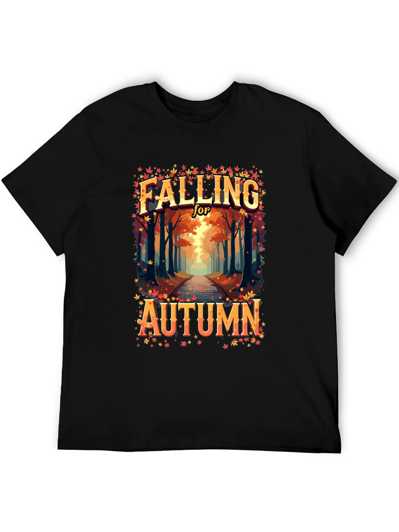 Black Falling for Autumn T-Shirt view 5
