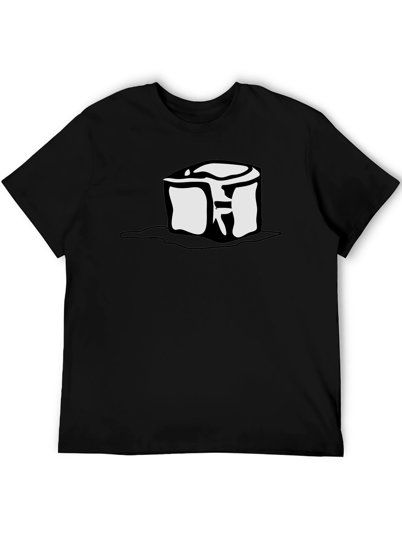 Black Cool Graphic Tee - Ice Cube Melting Design view 5