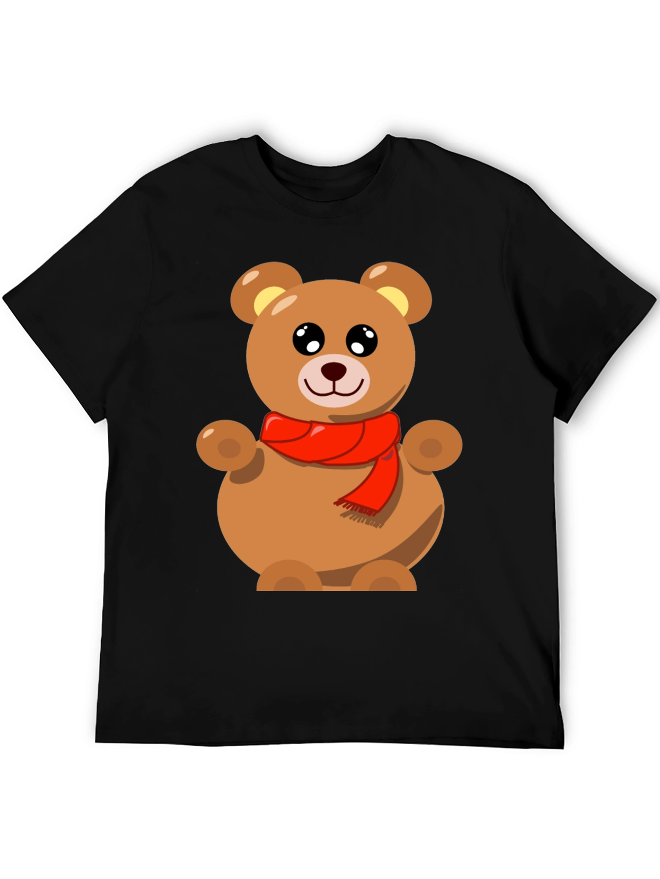 Black Cute Teddy Bear Graphic Tee - Black view 5