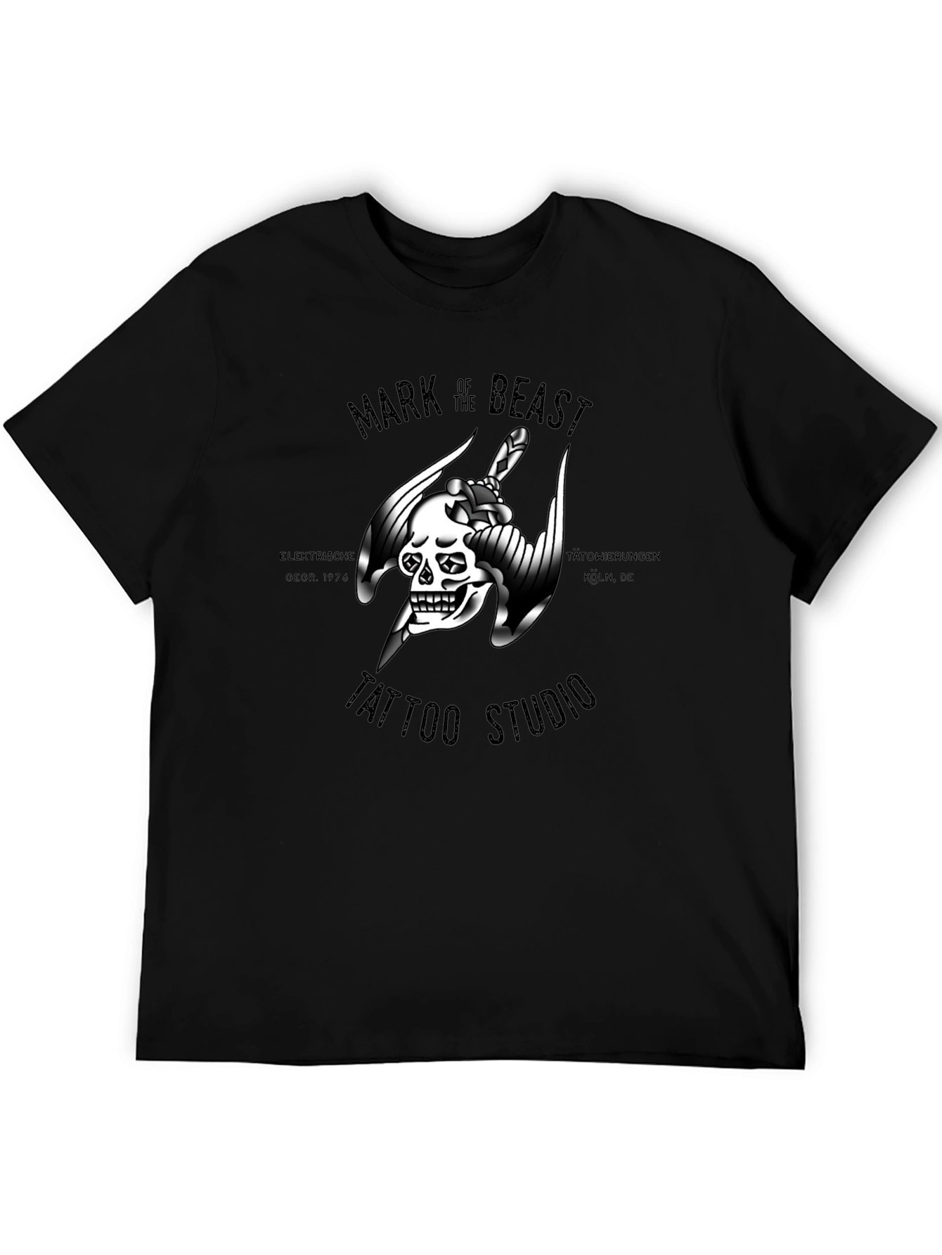 Black Mark of the Beast Tattoo Studio Black T-Shirt view 5