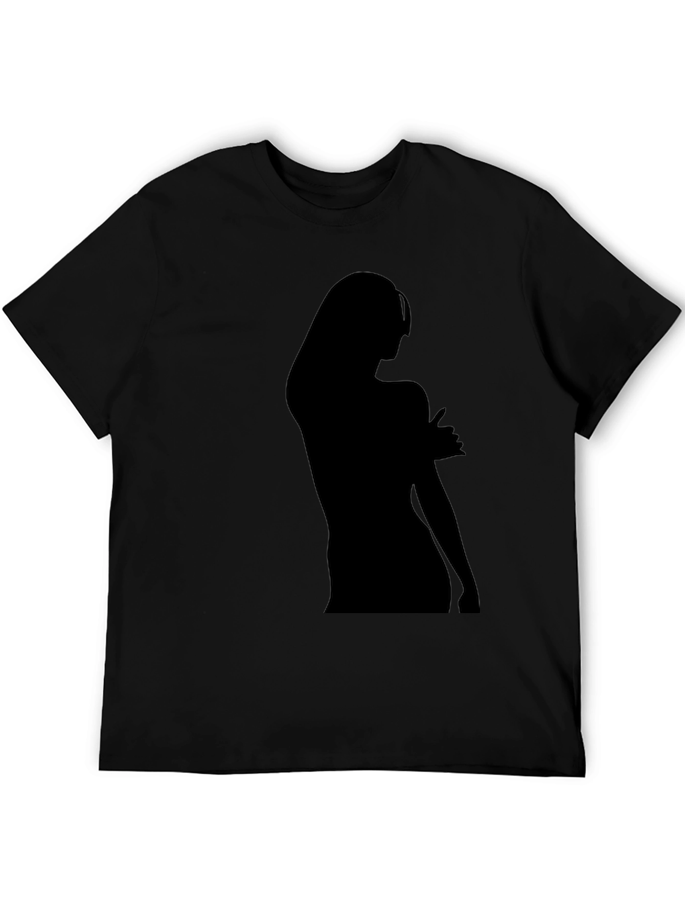 Black Silhouette Graphic Tee - Black Cotton Blend view 5
