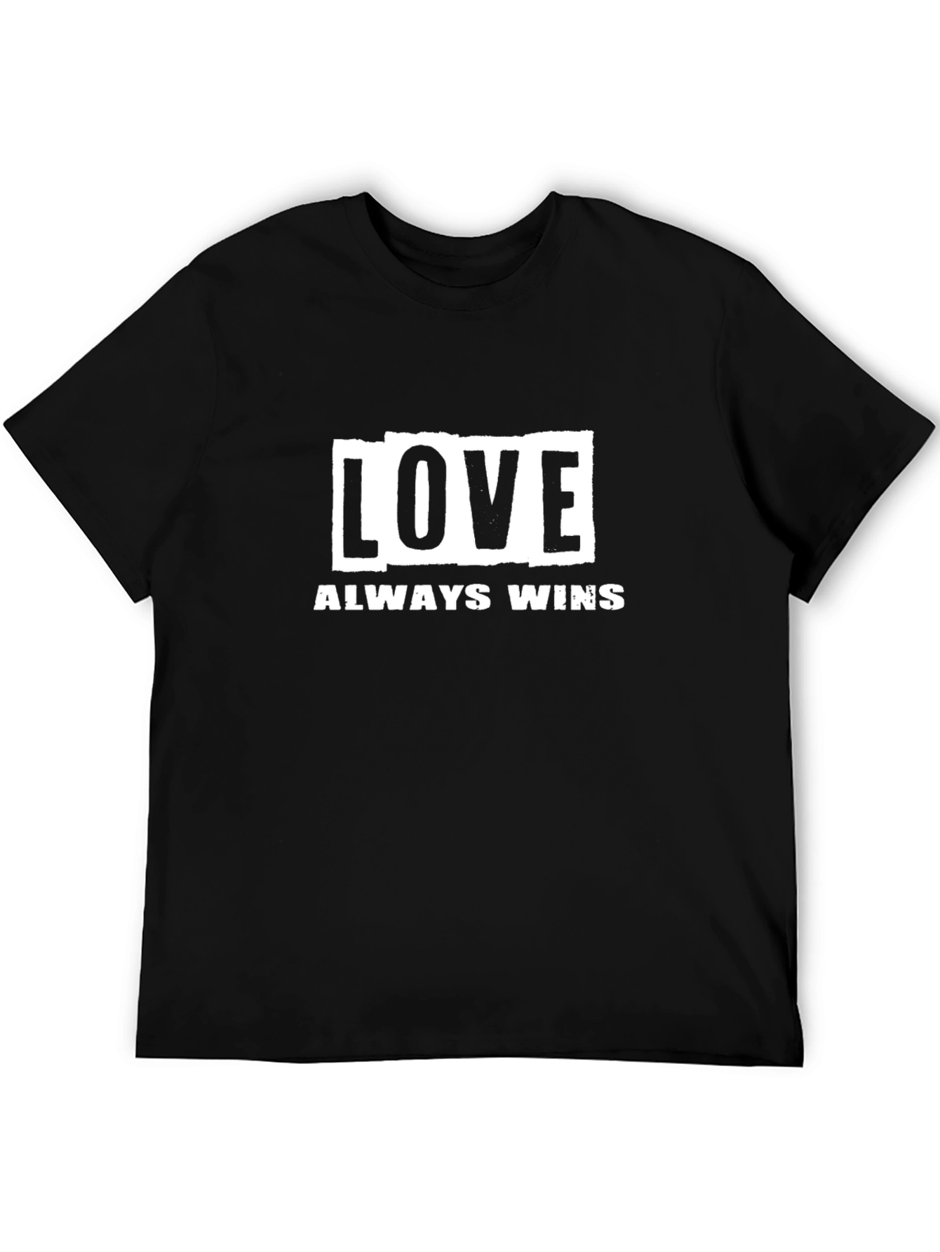 Black Love Always Wins Graphic Tee - Black Casual T-Shirt view 5