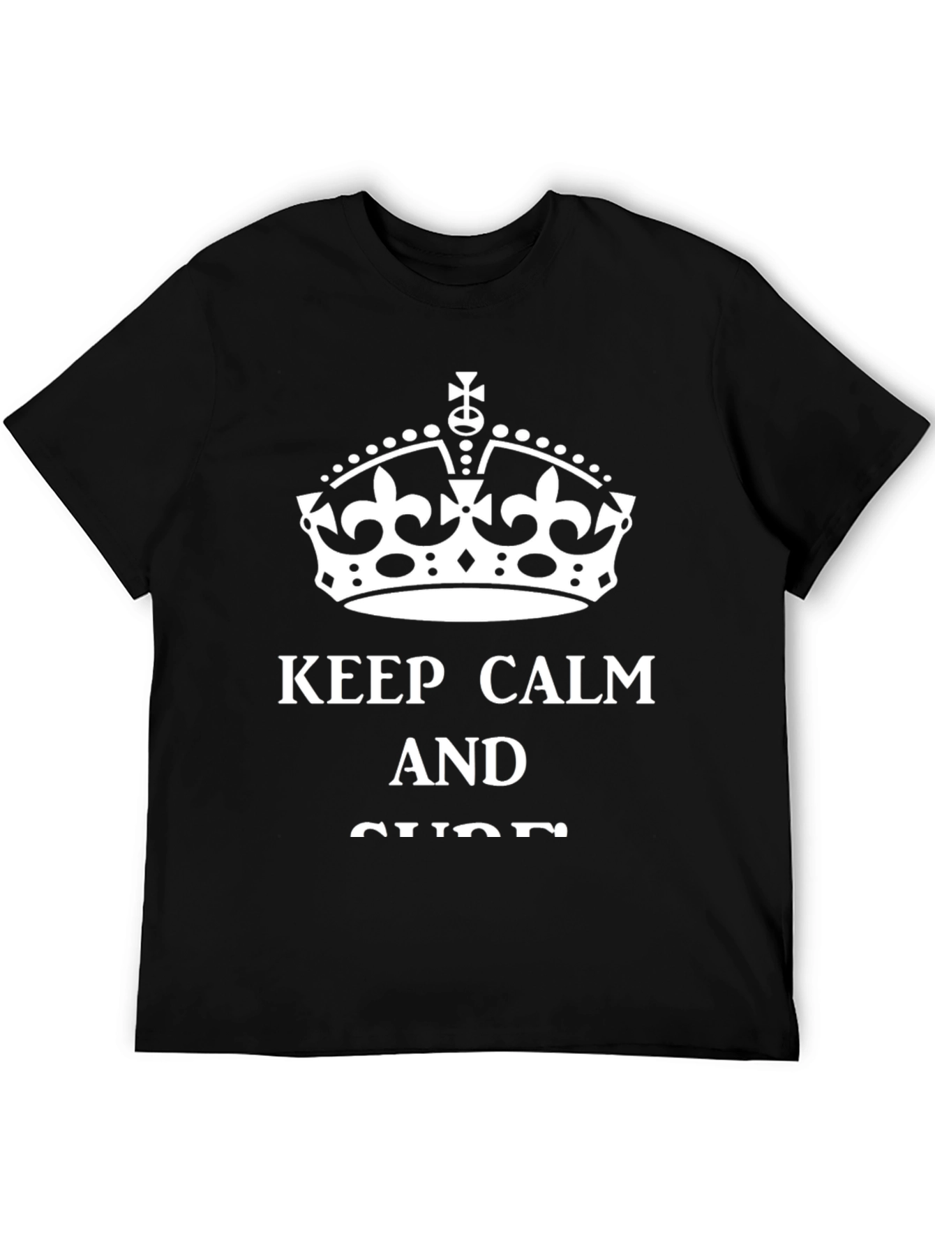 Black Keep Calm Graphic Tee - Black Cotton Blend view 5