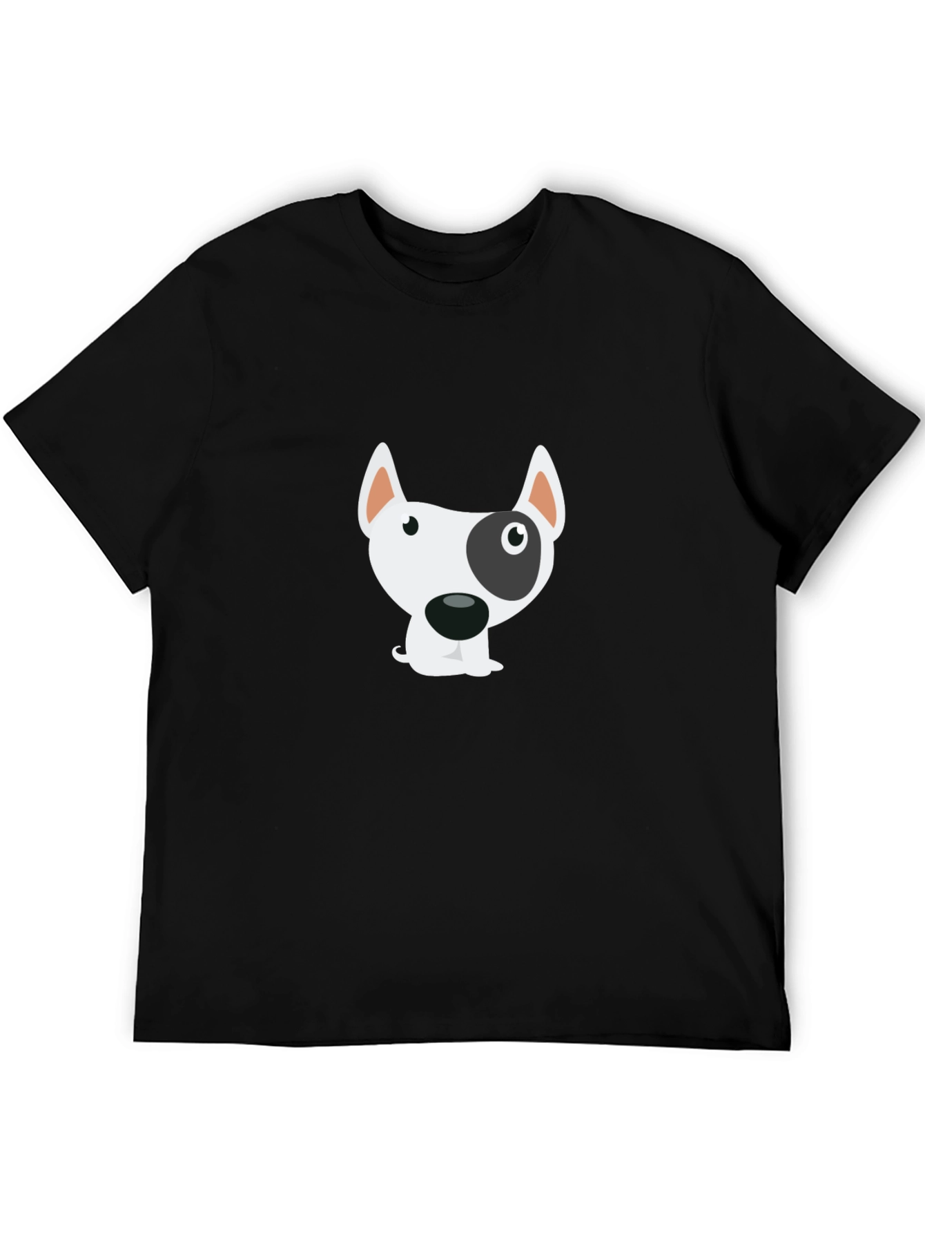 Black Cartoon Dog Graphic Black T-Shirt view 5