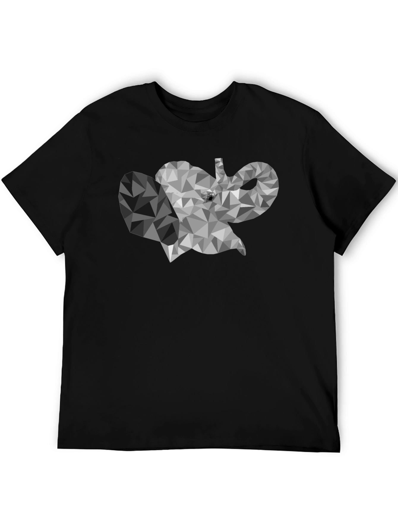 Black Geometric Elephant Graphic T-Shirt - Modern Style view 5