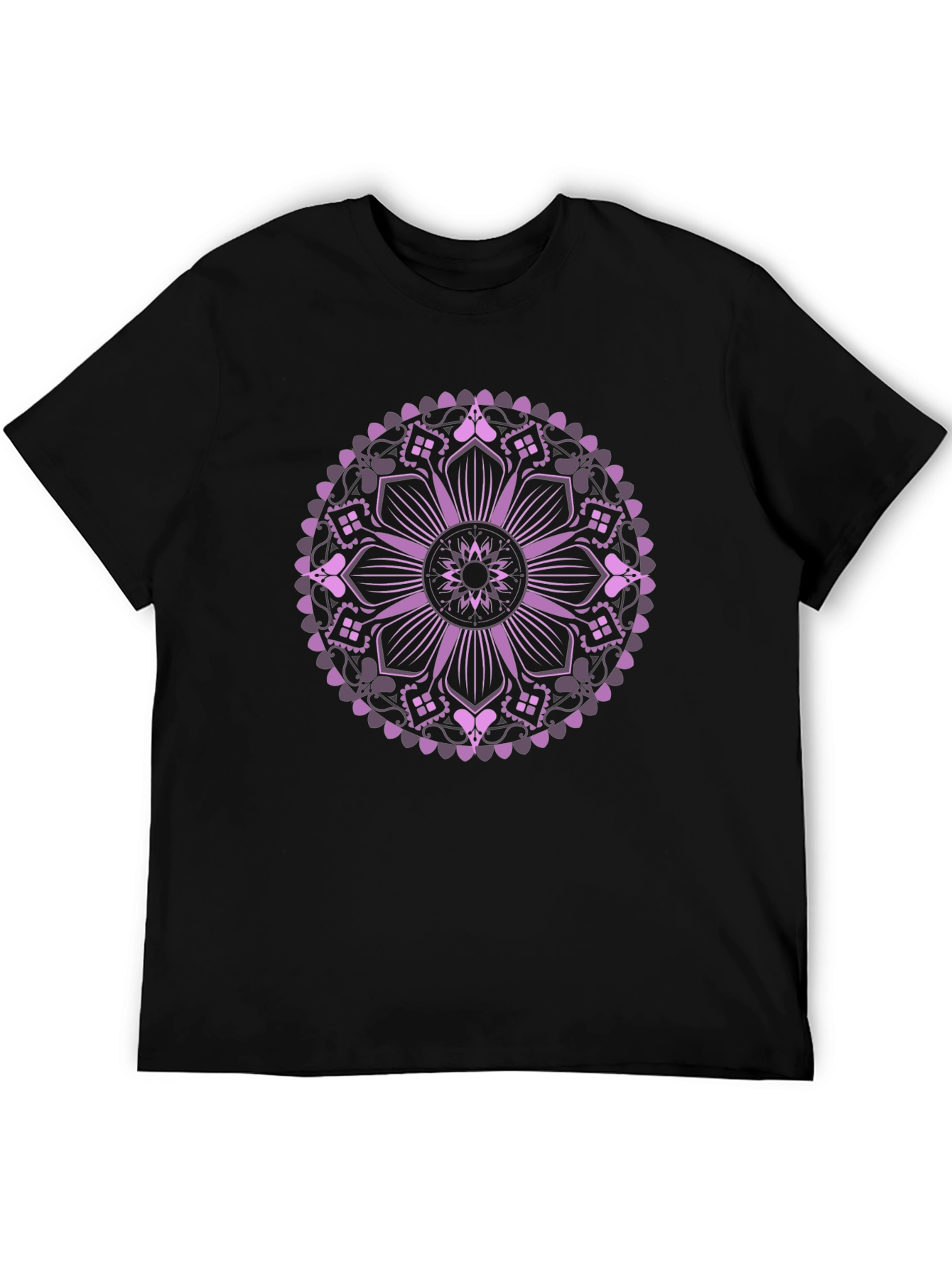 Black Mandala Graphic Print Black T-Shirt view 5