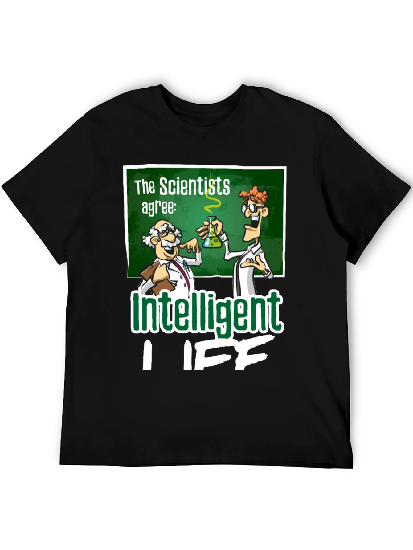 Black Intelligent Life Graphic Tee - Science Humor T-Shirt view 5