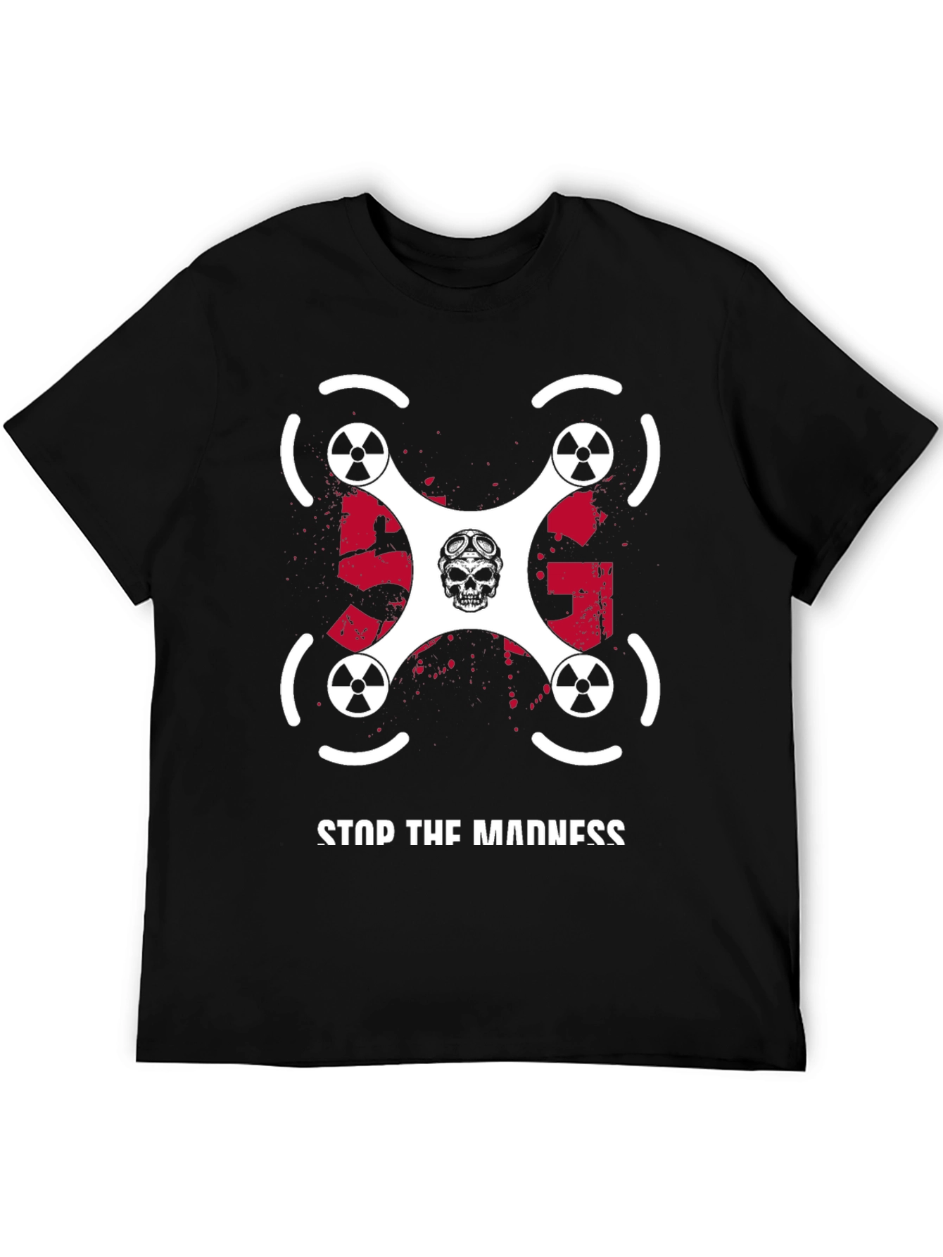 Black Stop The Madness Drone T-Shirt view 5