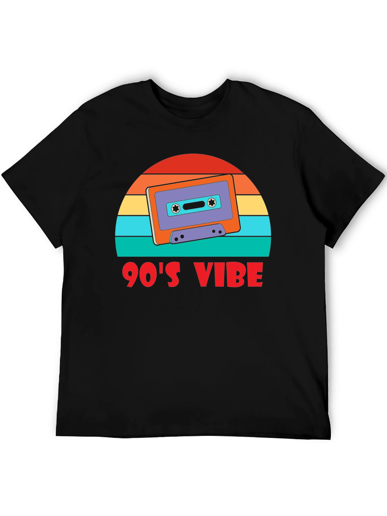 Black 90's Vibe Retro Cassette T-Shirt view 5