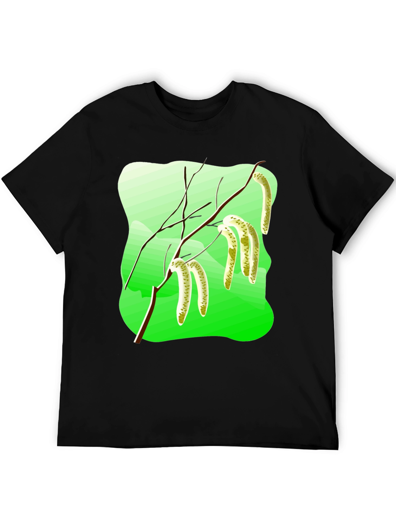 Black Nature Inspired Graphic T-Shirt view 5