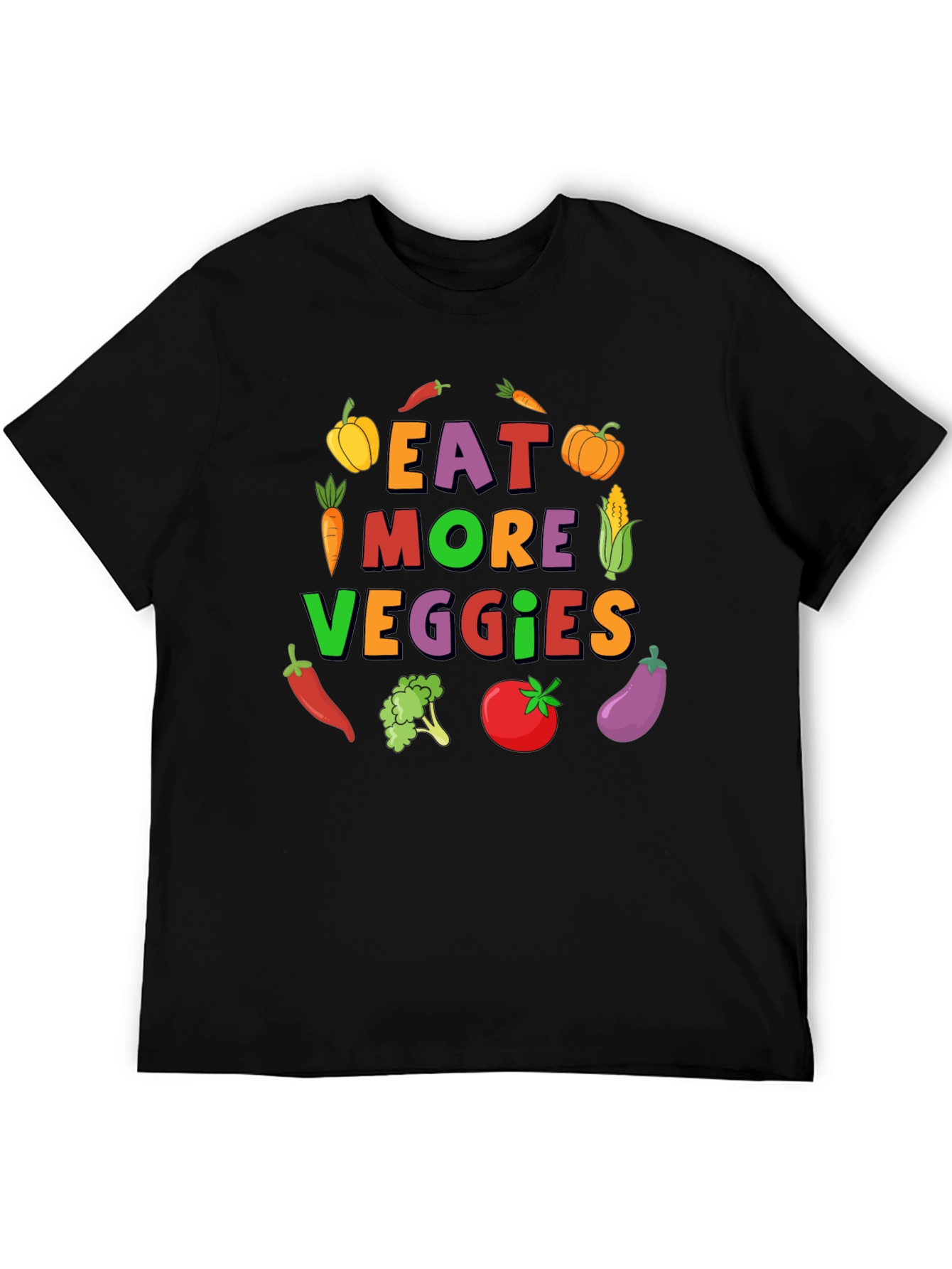 Black Eat More Veggies Graphic Tee view 5
