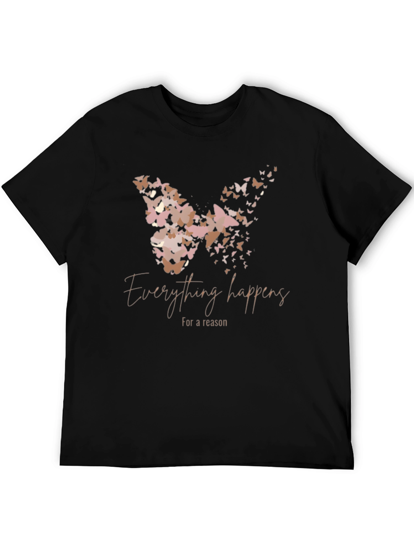Black Butterfly Effect T-Shirt: Everything Happens for a Reason view 5