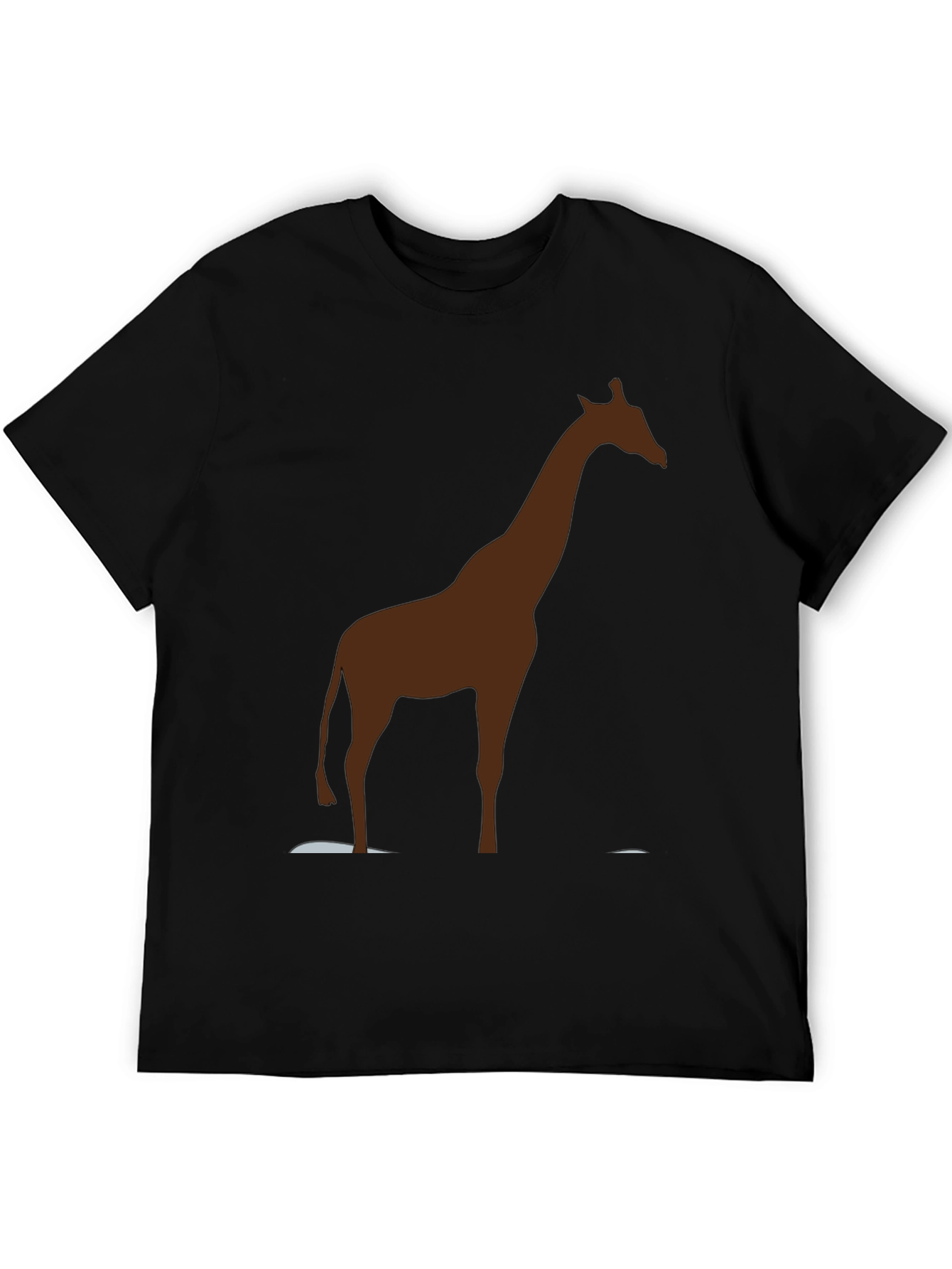 Black Giraffe Silhouette Black T-Shirt view 5