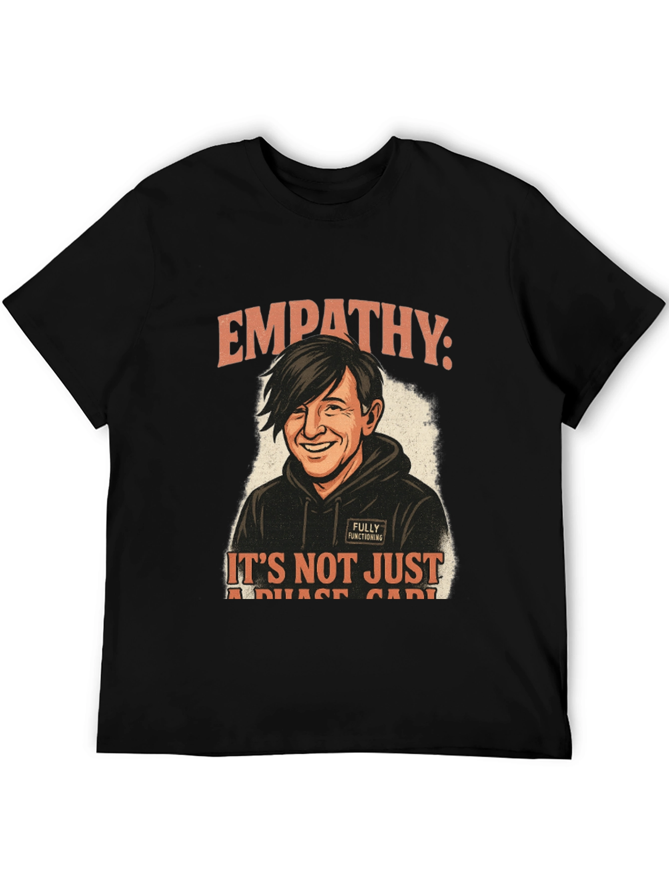 Black Empathy Not a Phase Black Graphic Tee view 5