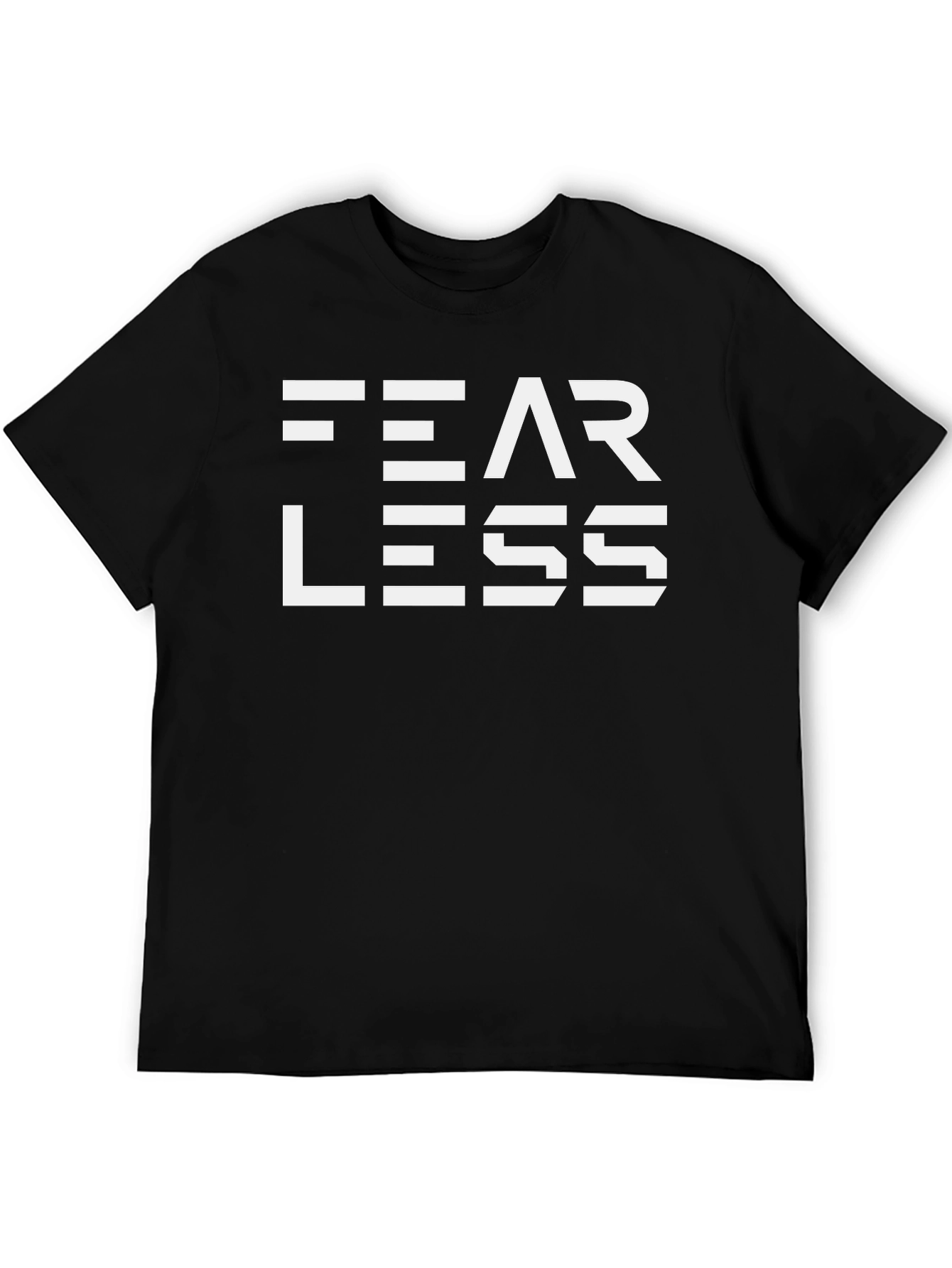 Black Fearless Graphic Tee - Black Cotton T-Shirt view 5