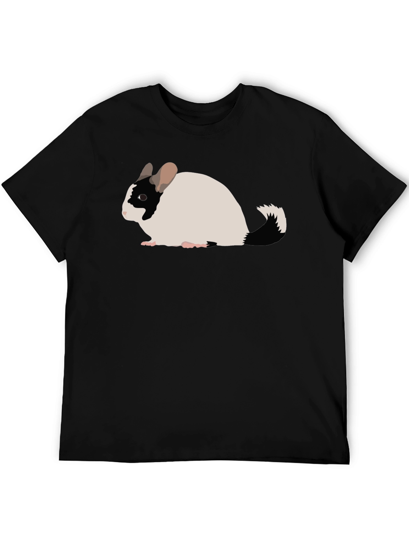 Black Chinchilla Graphic Tee - Cute Rodent Shirt view 5