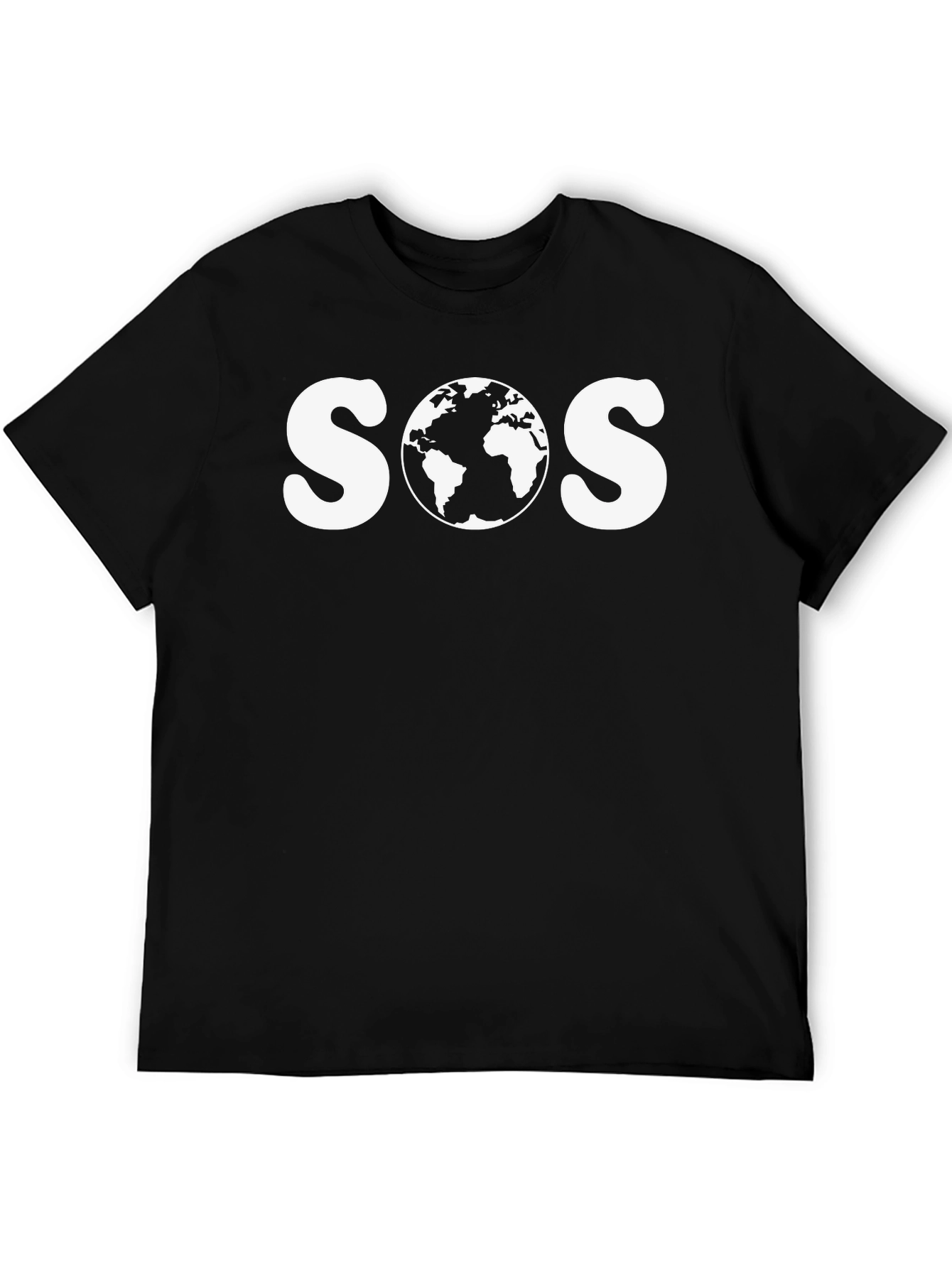 Black SOS Earth Graphic Tee - Save Our Planet T-Shirt view 5