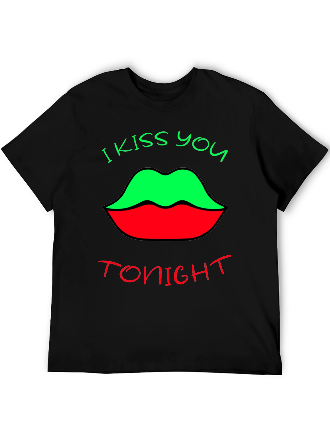 Black Kiss You Tonight Graphic Tee - Unique Lip Design view 5