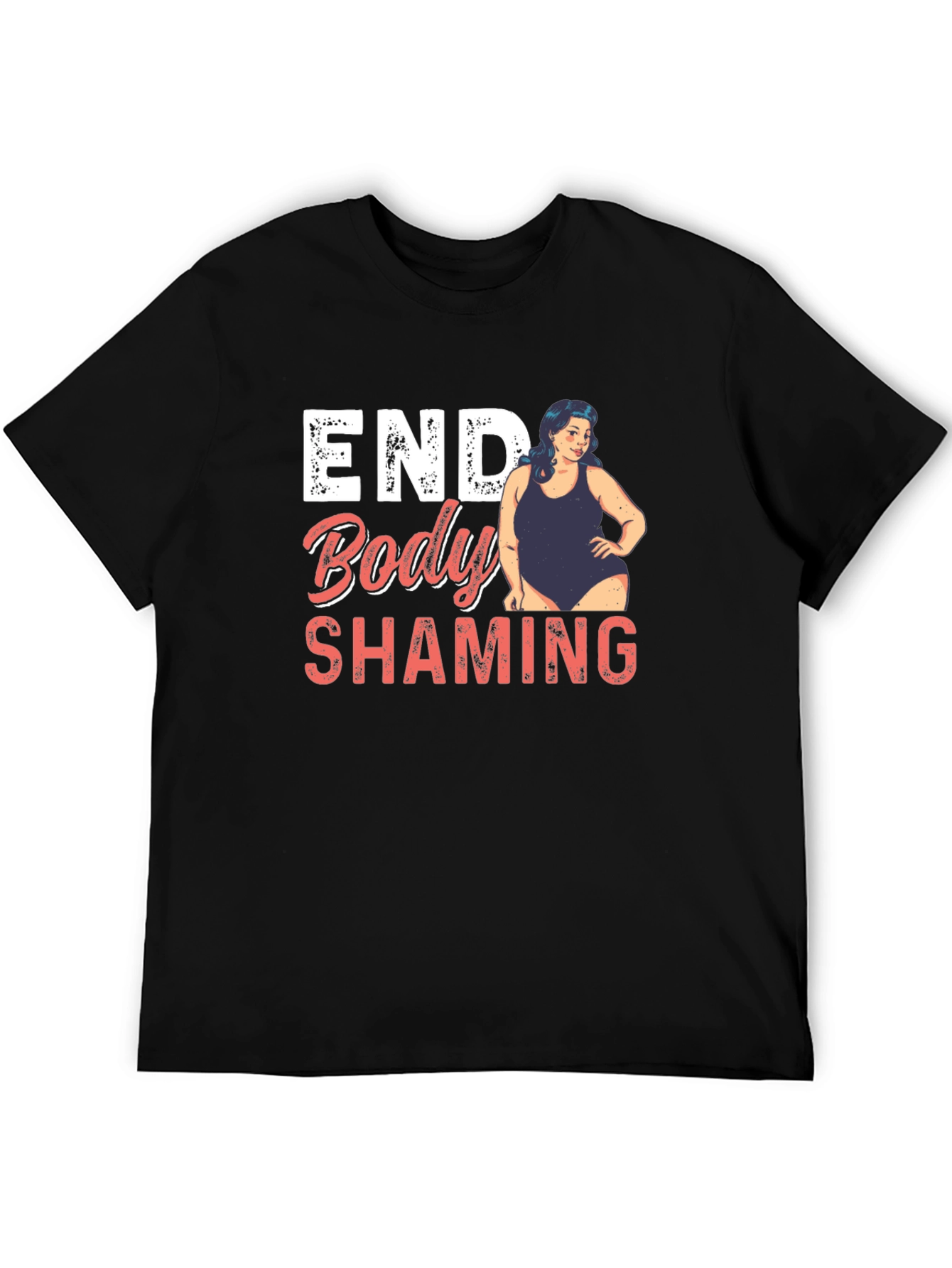 Black End Body Shaming Graphic Tee - Empowering Black T-Shirt view 5