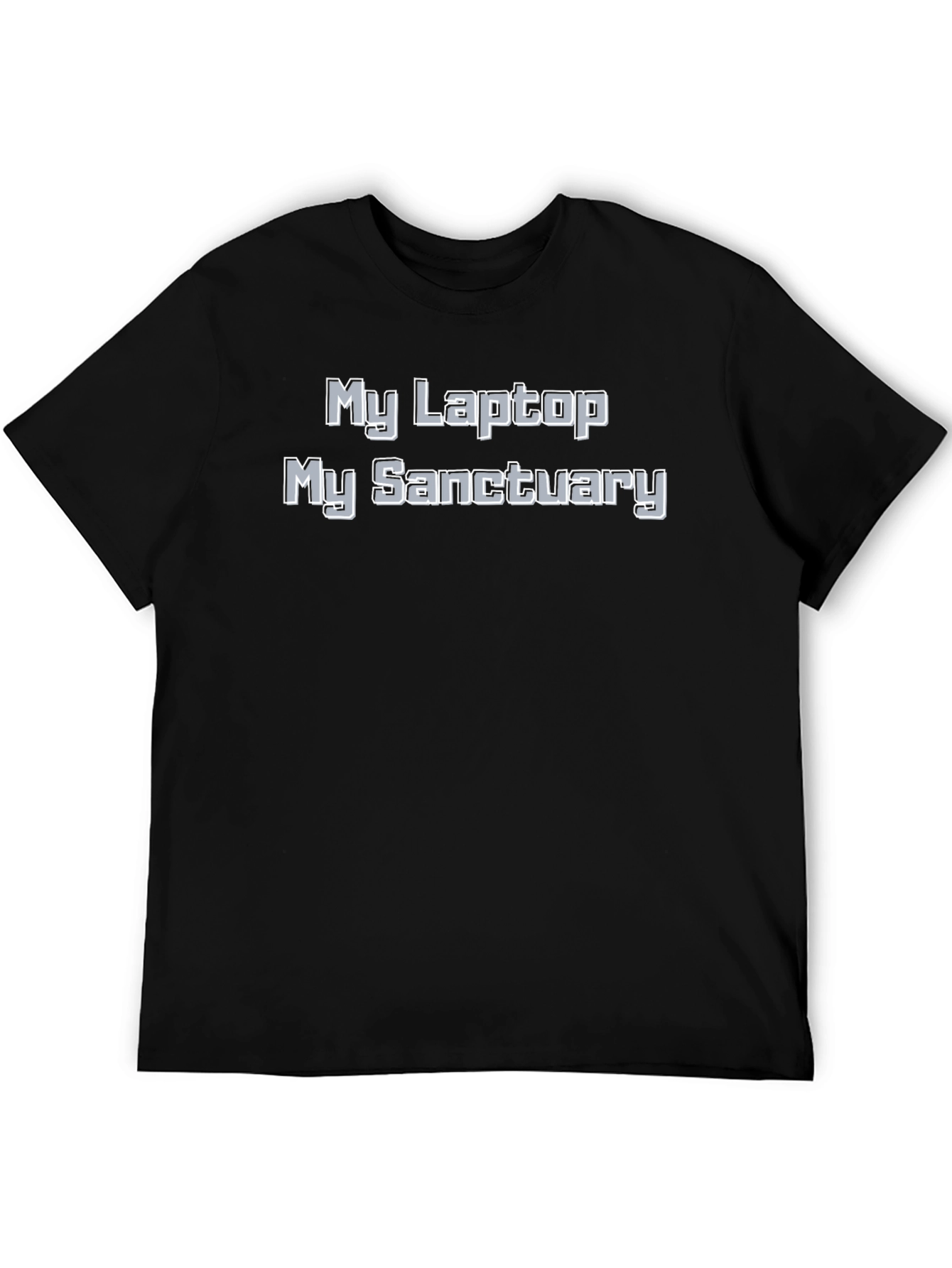 Black My Laptop My Sanctuary Black T-Shirt view 5