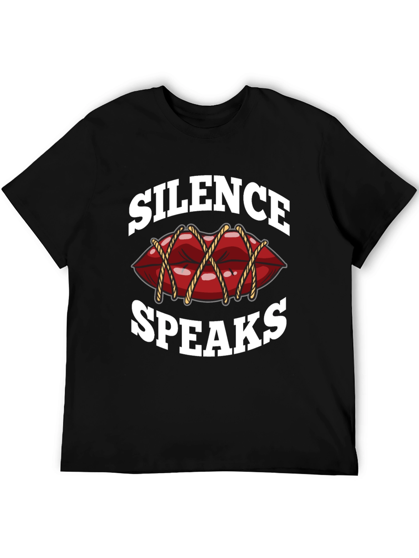 Black Silence Speaks Graphic Tee - Black T-Shirt view 5