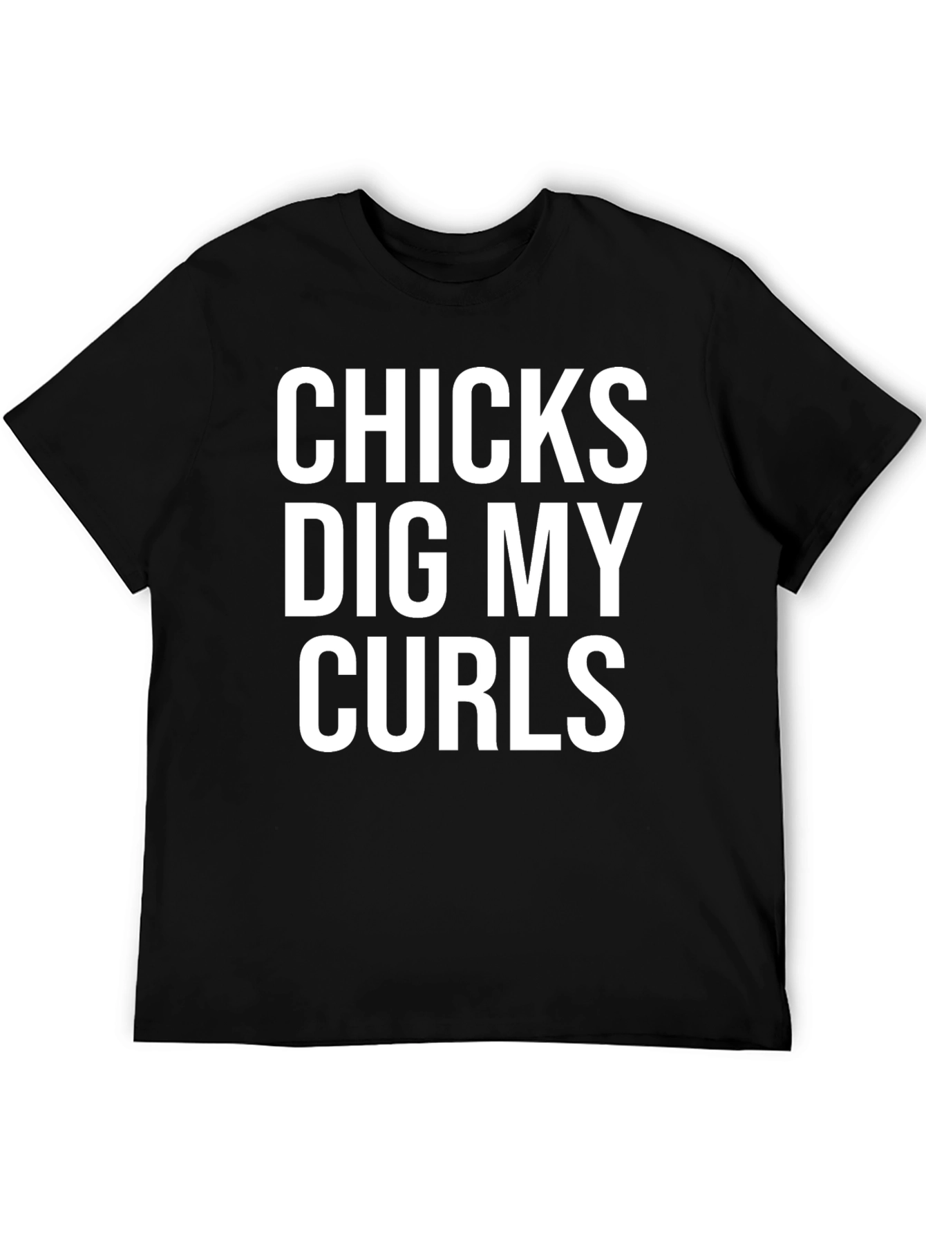 Black Funny Graphic Tee - Chicks Dig My Curls view 5