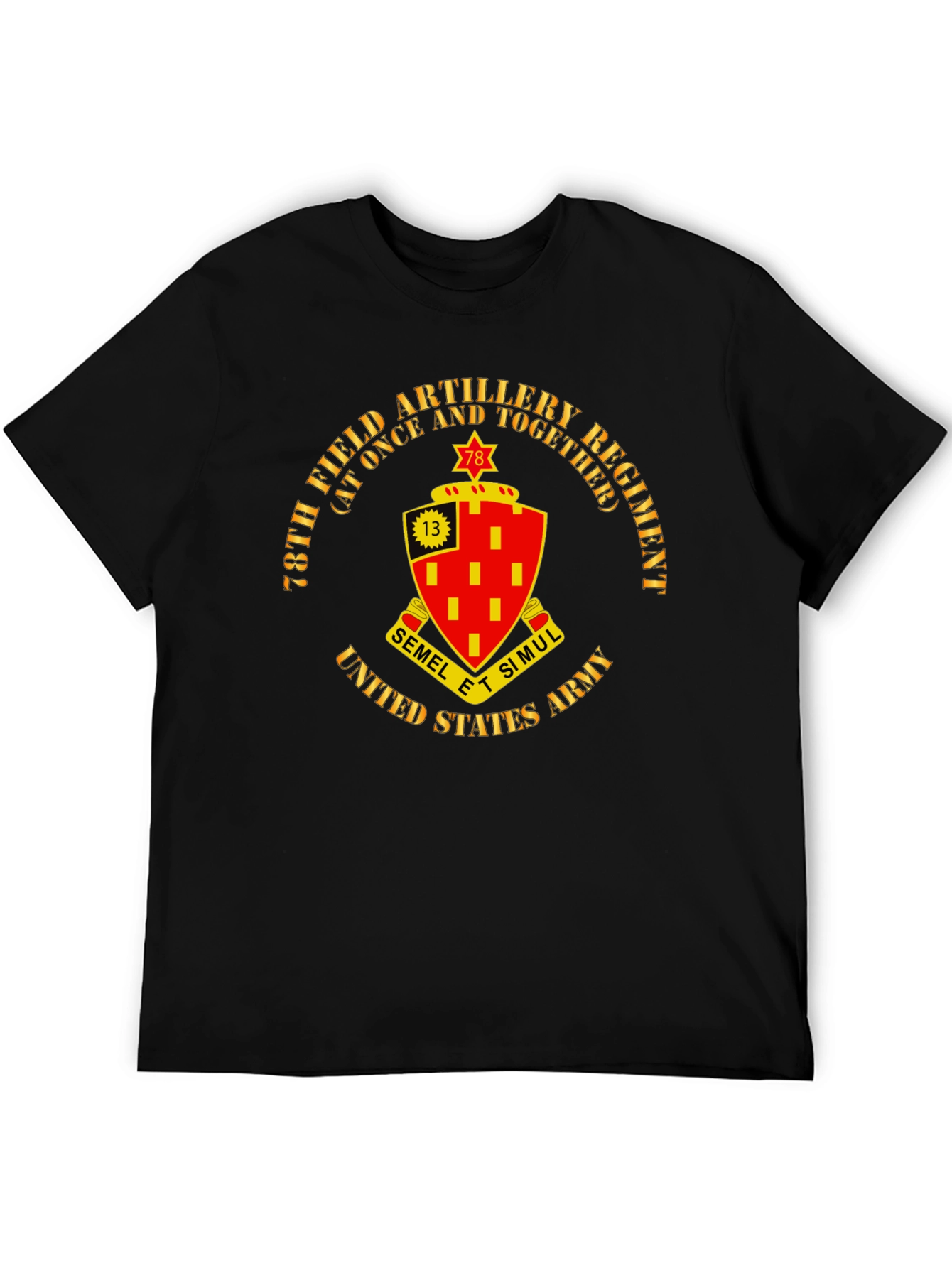 Black 78th Field Artillery Regiment Black T-Shirt view 5