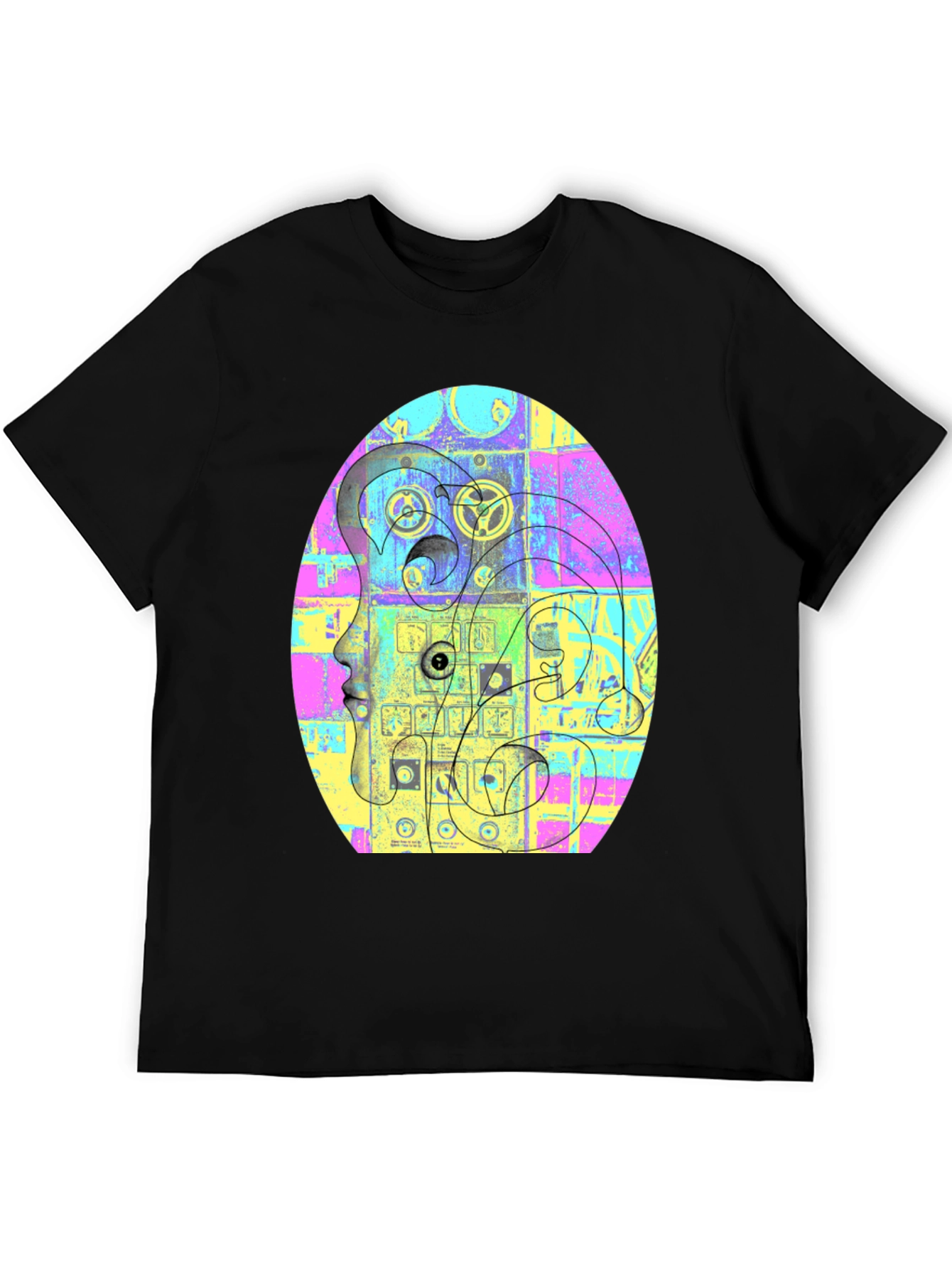 Black Abstract Face Graphic Tee - Unique Style view 5