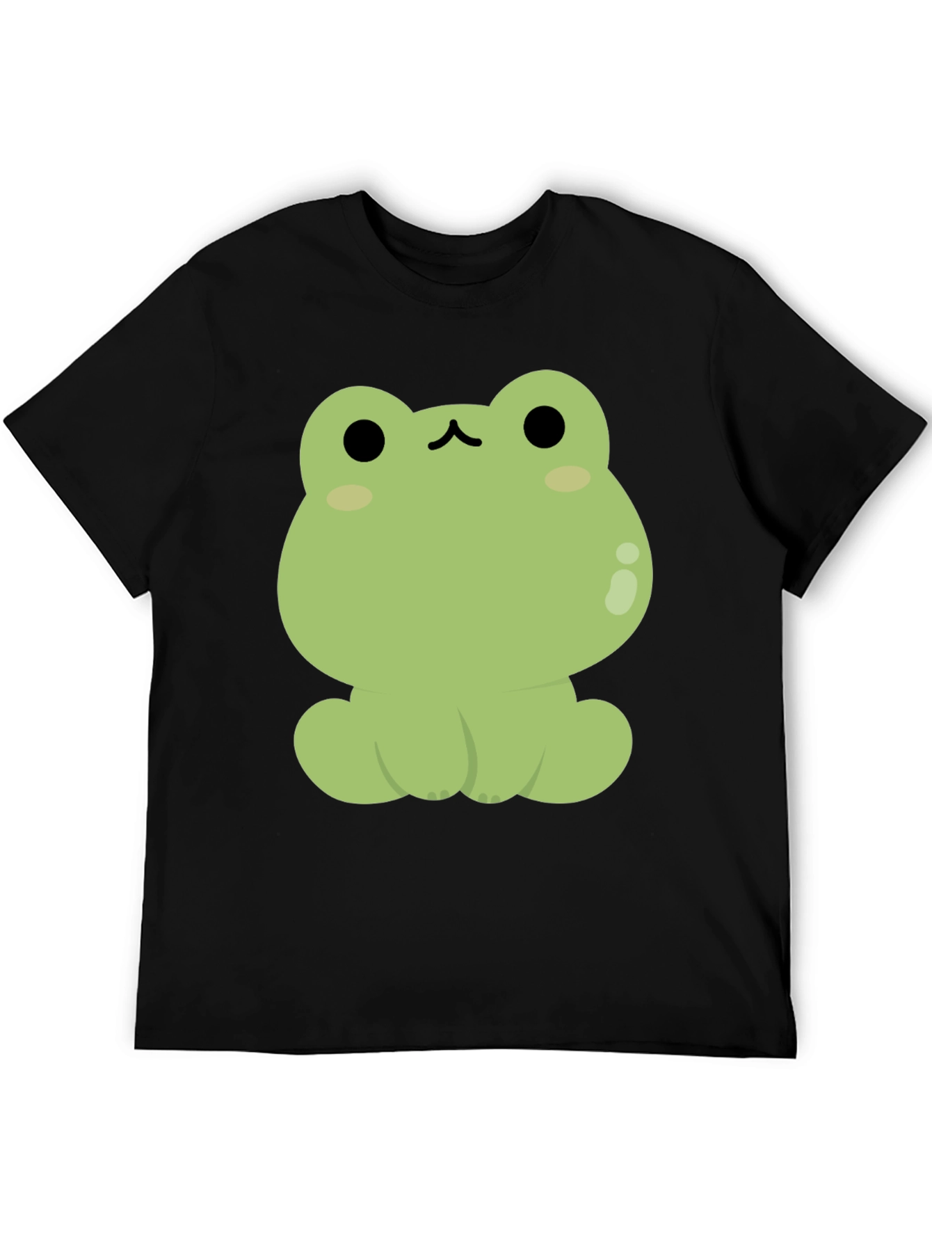 Black Cute Frog Graphic Black T-Shirt view 5