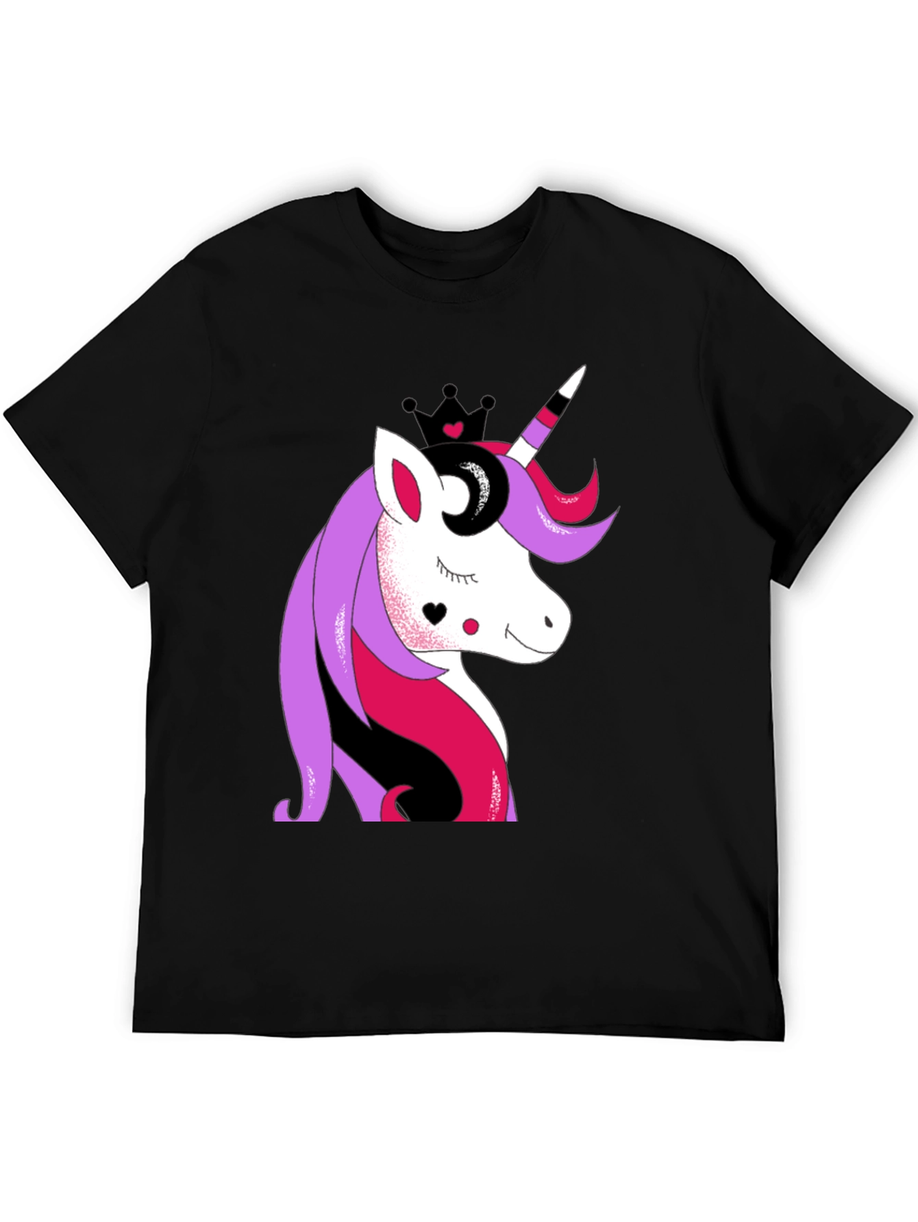 Black Unicorn Crown Graphic T-Shirt - Stylish and Fun view 5