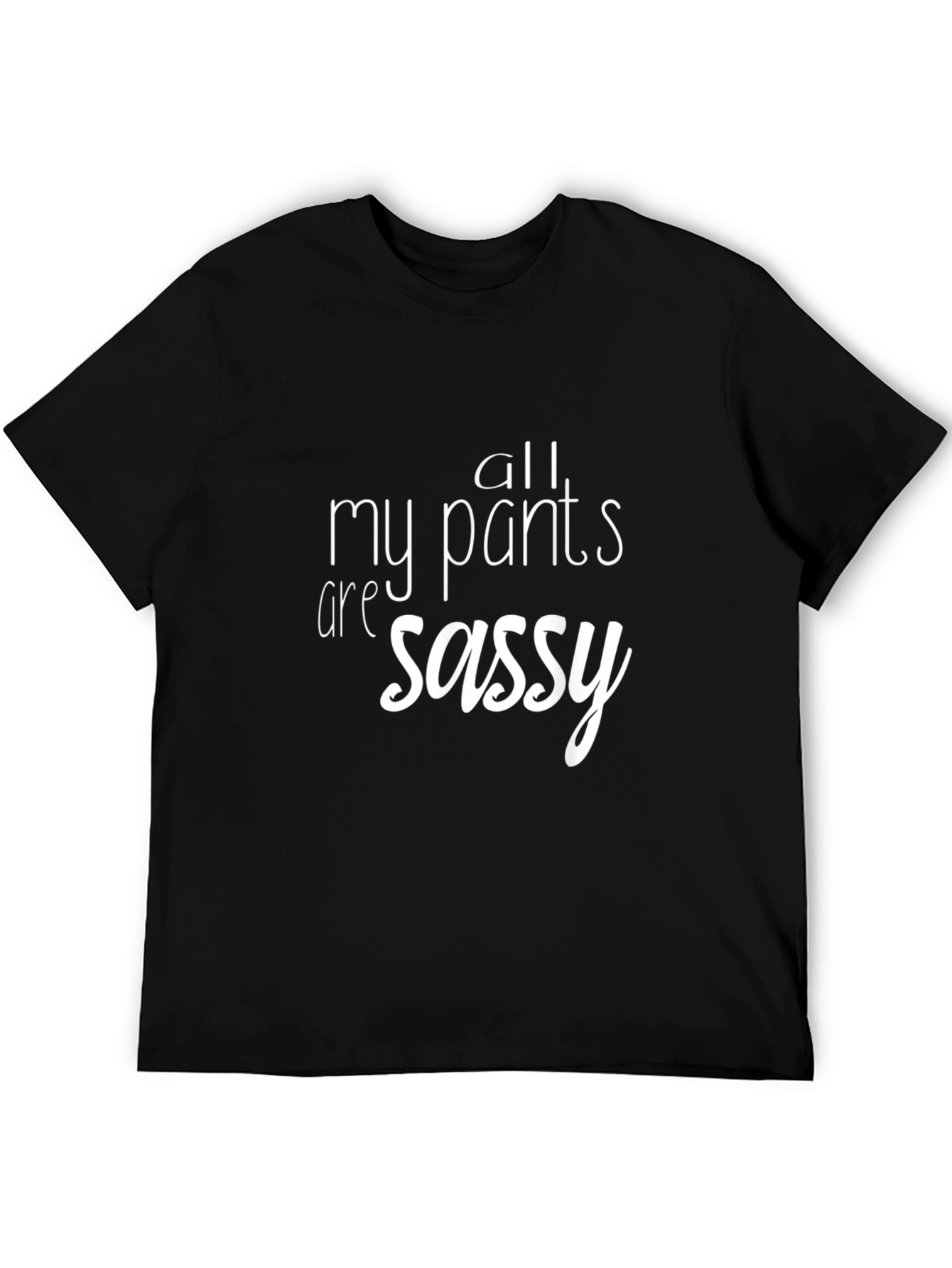 Black Sassy Pants Graphic Tee - Men's Black T-Shirt view 5