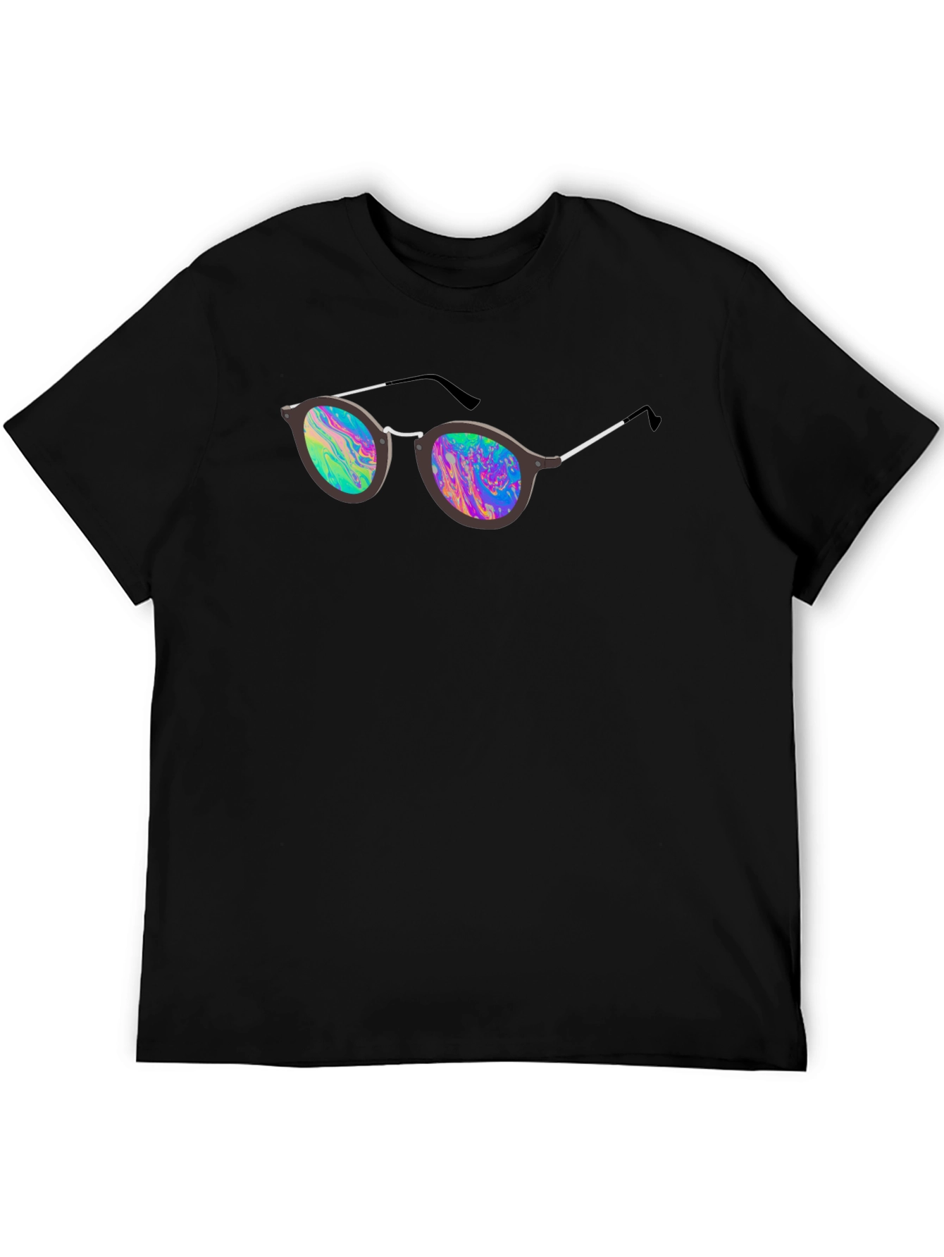 Black Retro Sunglasses Graphic Tee - Men's Black T-Shirt view 5
