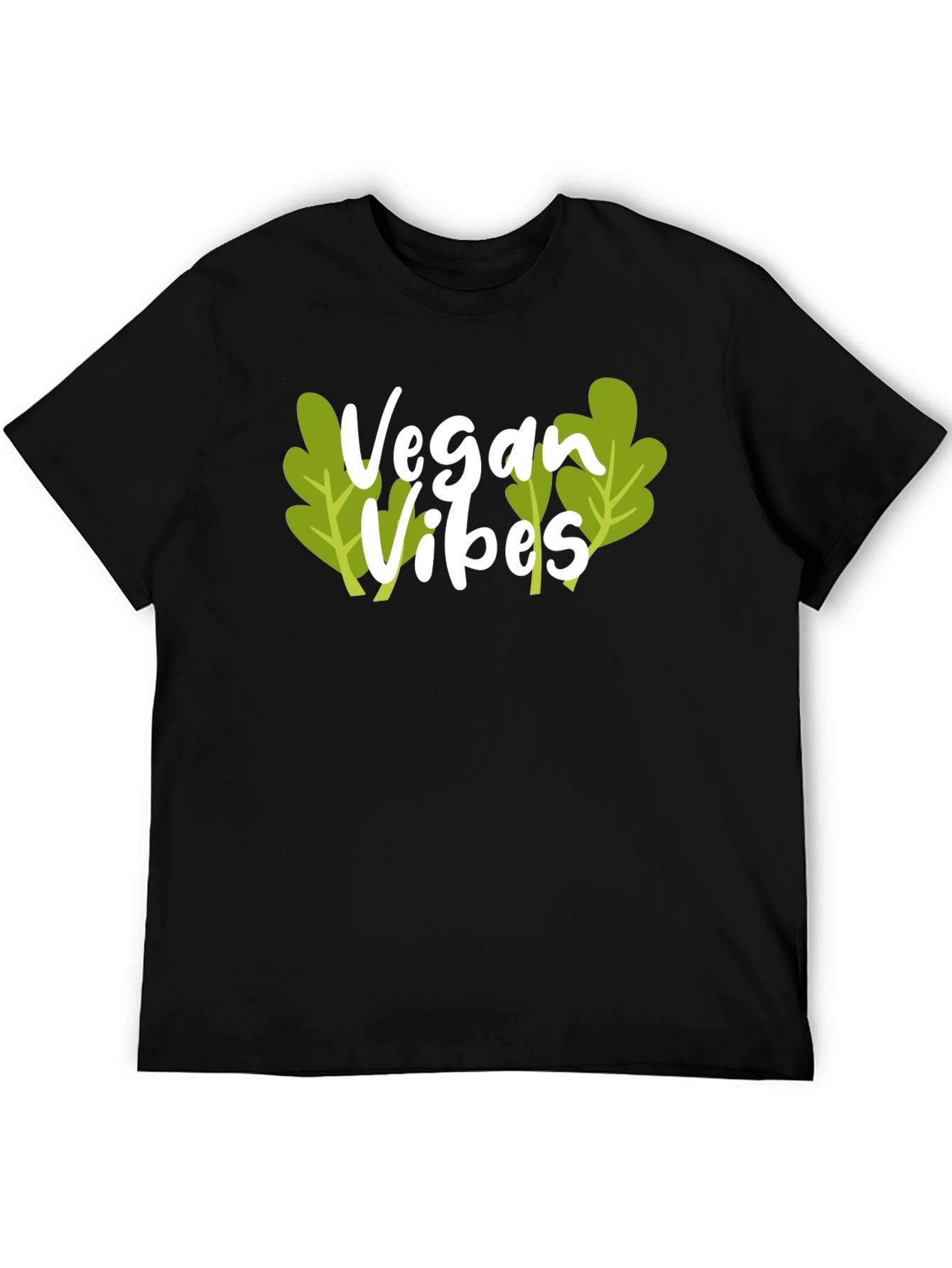 Black Vegan Vibes Black T-Shirt view 5