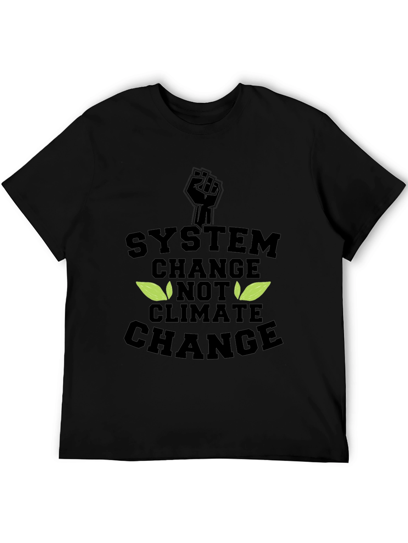 Black System Change, Not Climate Change Graphic Tee view 5