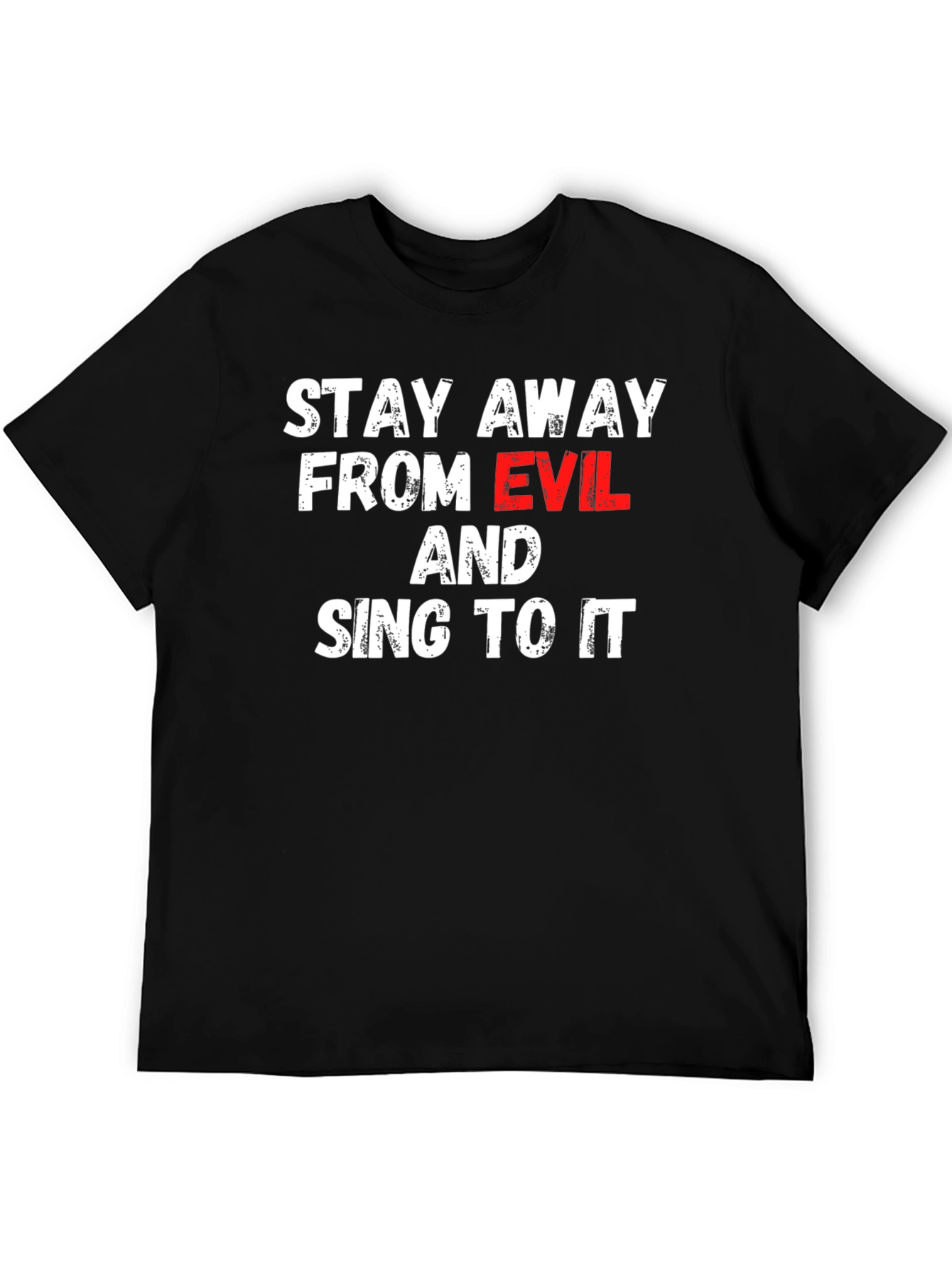 Black Stay Away From Evil T-Shirt view 5