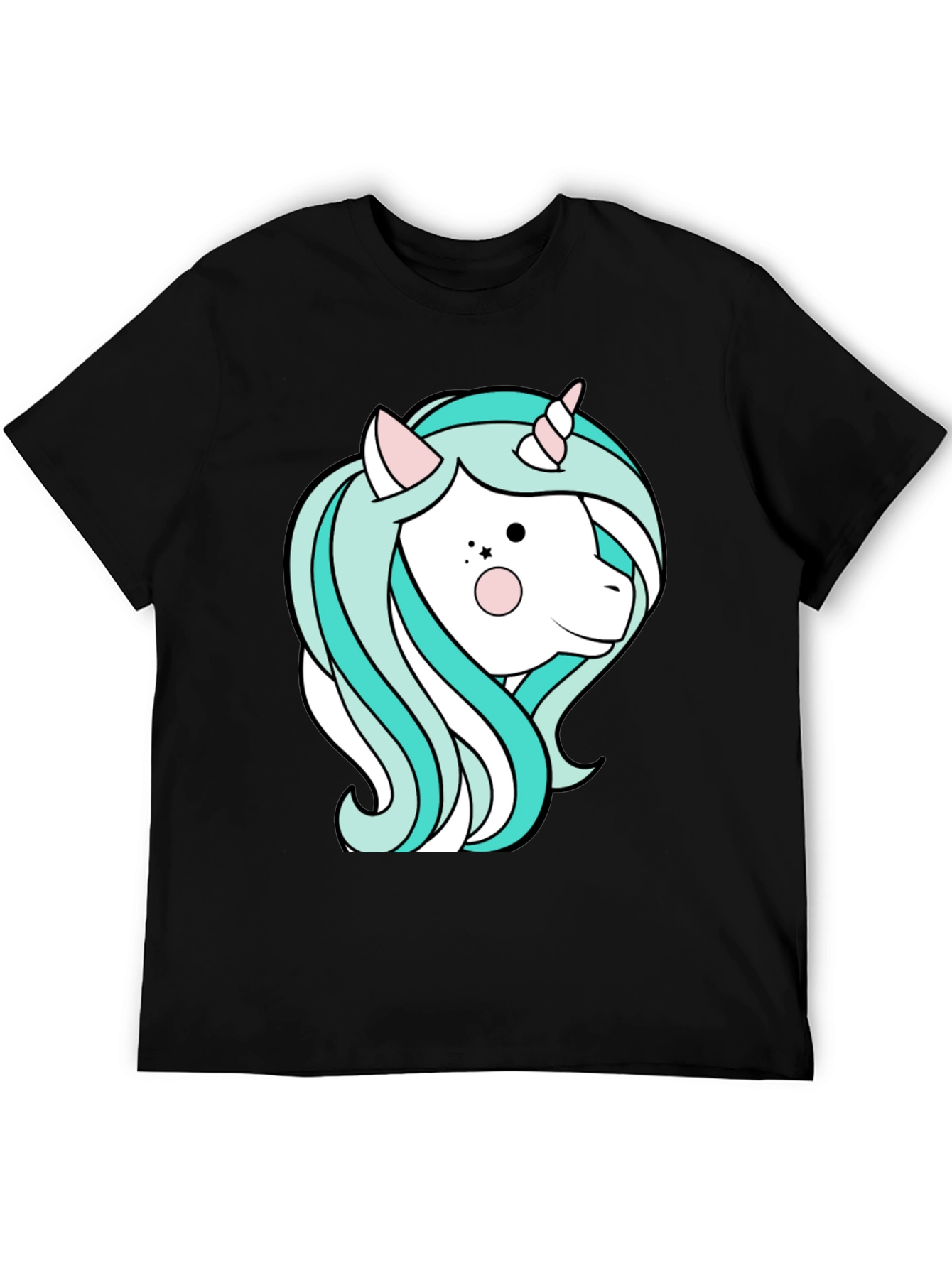 Black Unicorn Graphic T-Shirt - Black Cotton Tee view 5