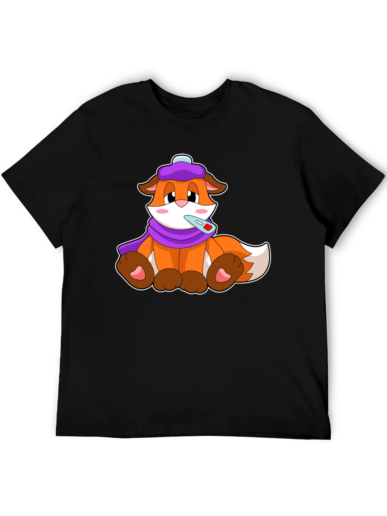 Black Sick Day Fox T-Shirt view 5