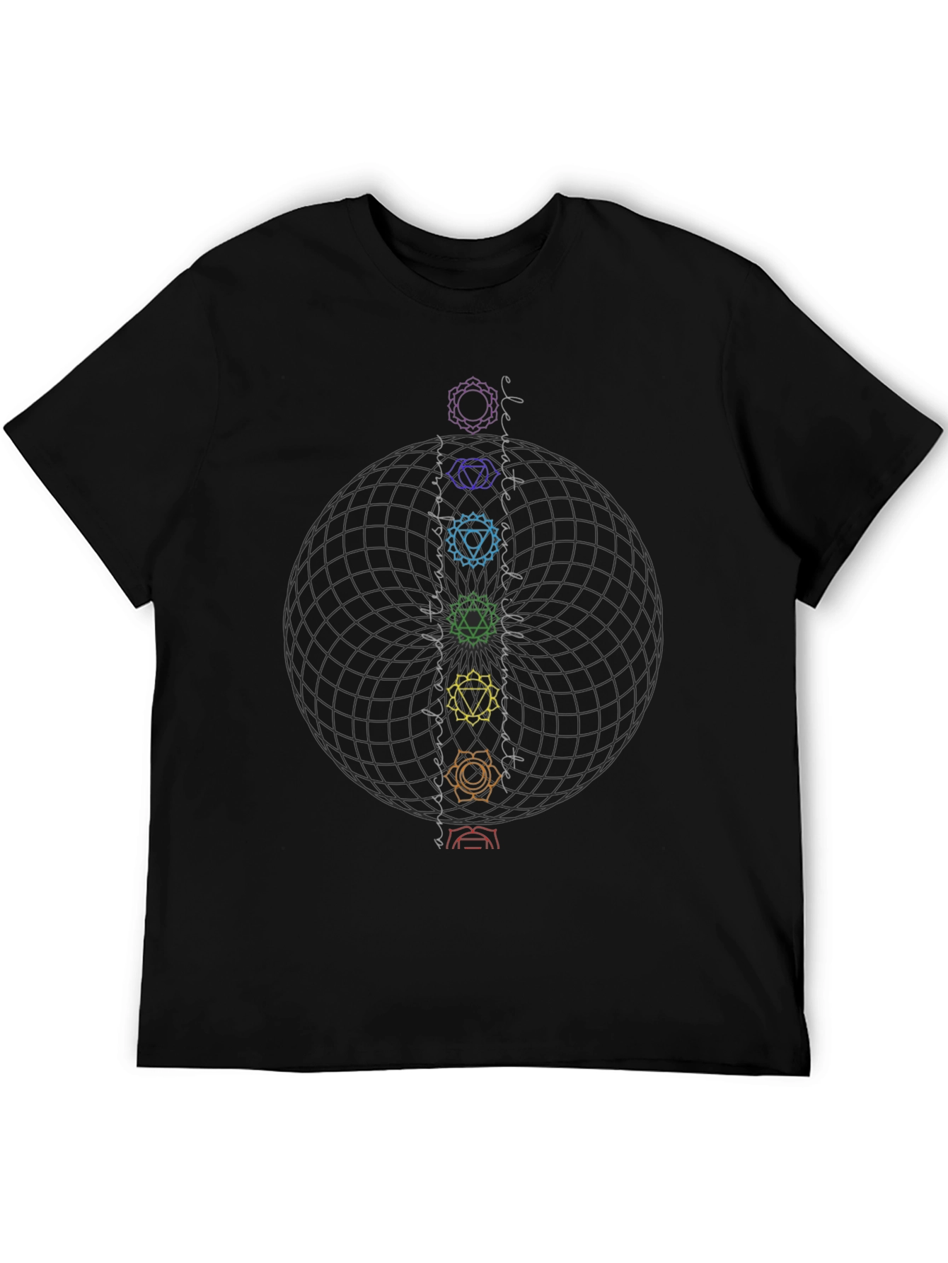 Black Chakra Energy T-Shirt - Meditate in Style view 5