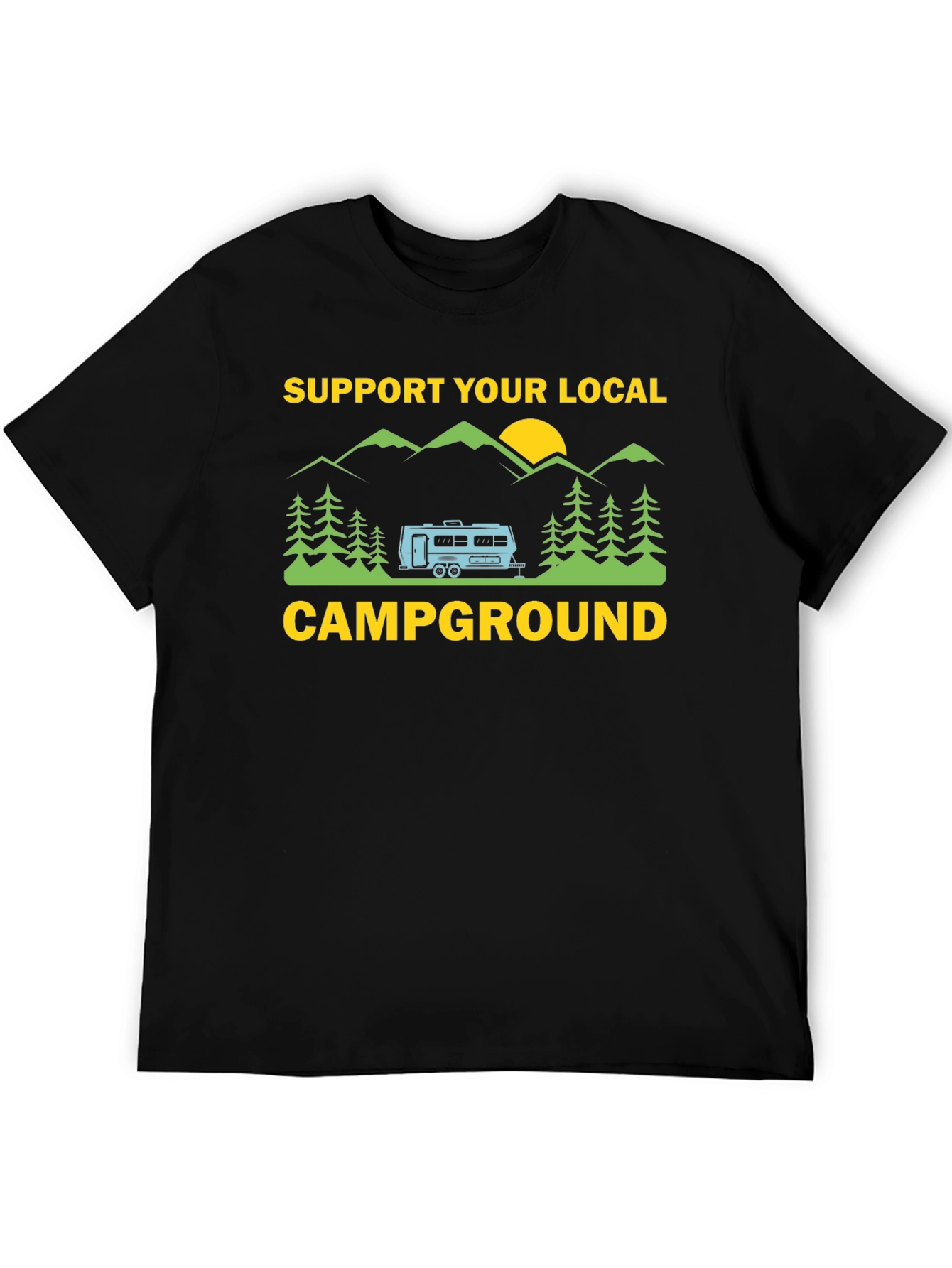 Black Support Your Local Campground Graphic Tee view 5