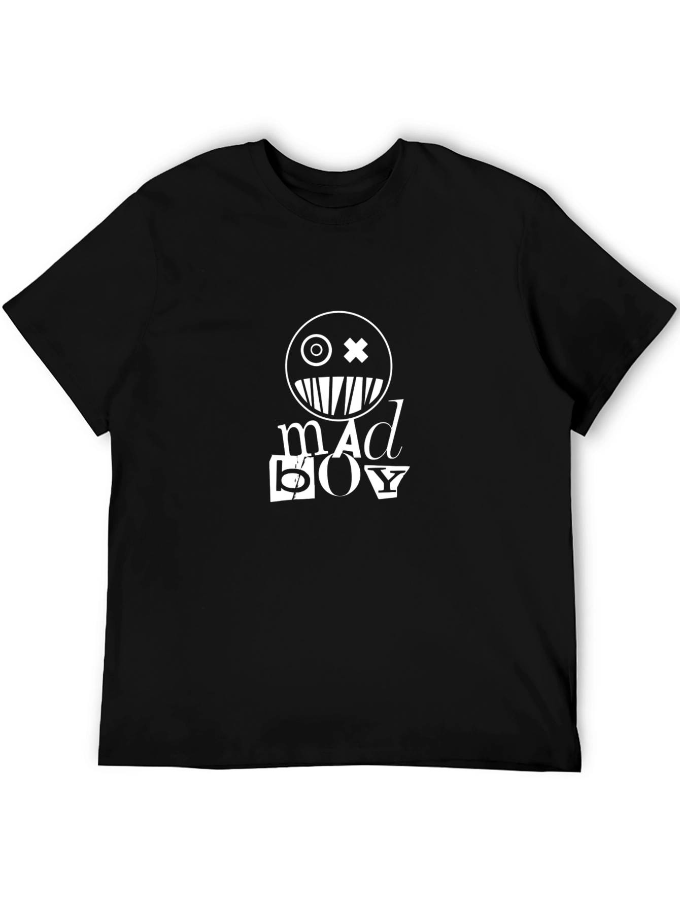 Black Mad Boy Graphic T-Shirt - Crew Neck, Short Sleeve view 5