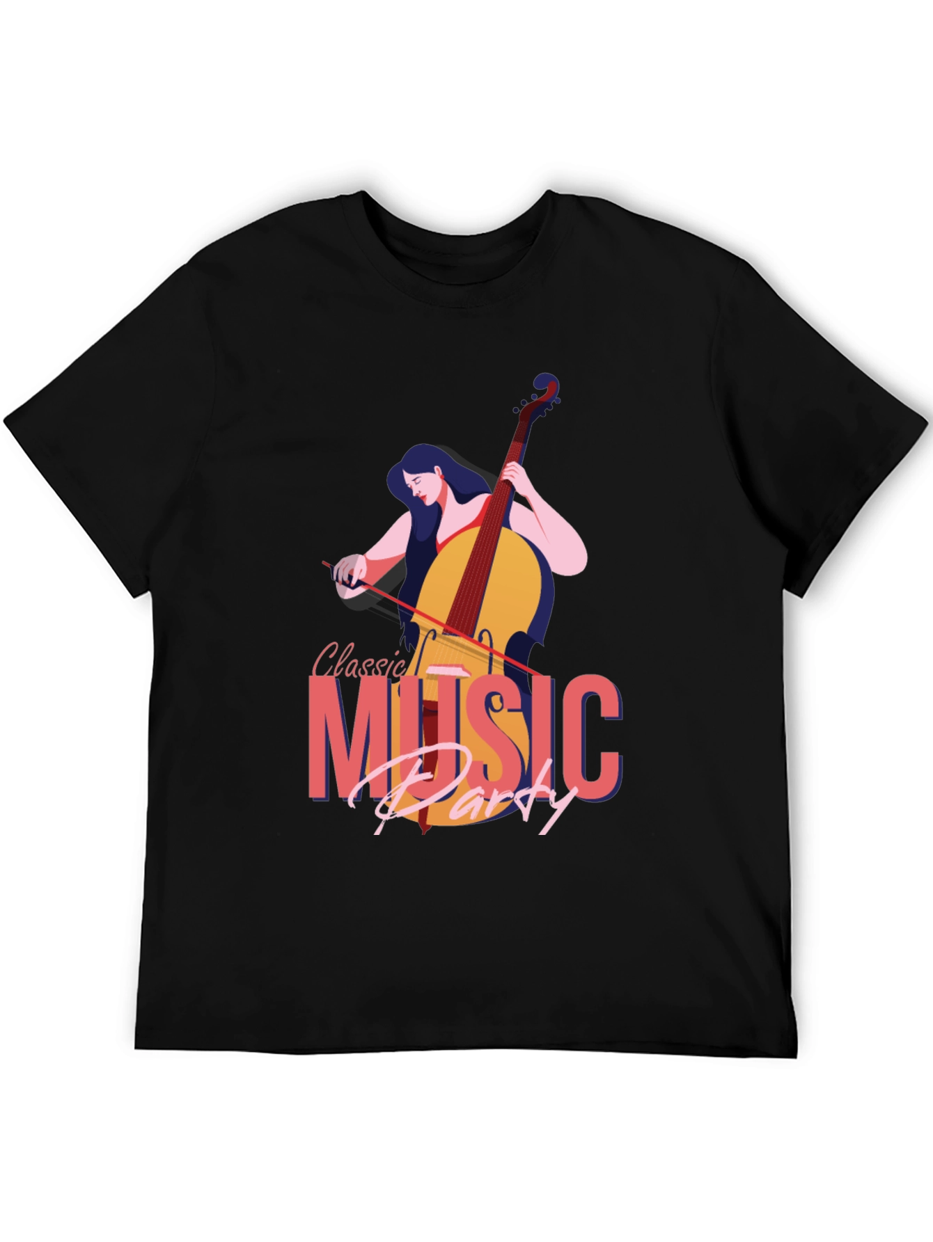 Black Classic Music Party Graphic T-Shirt view 5