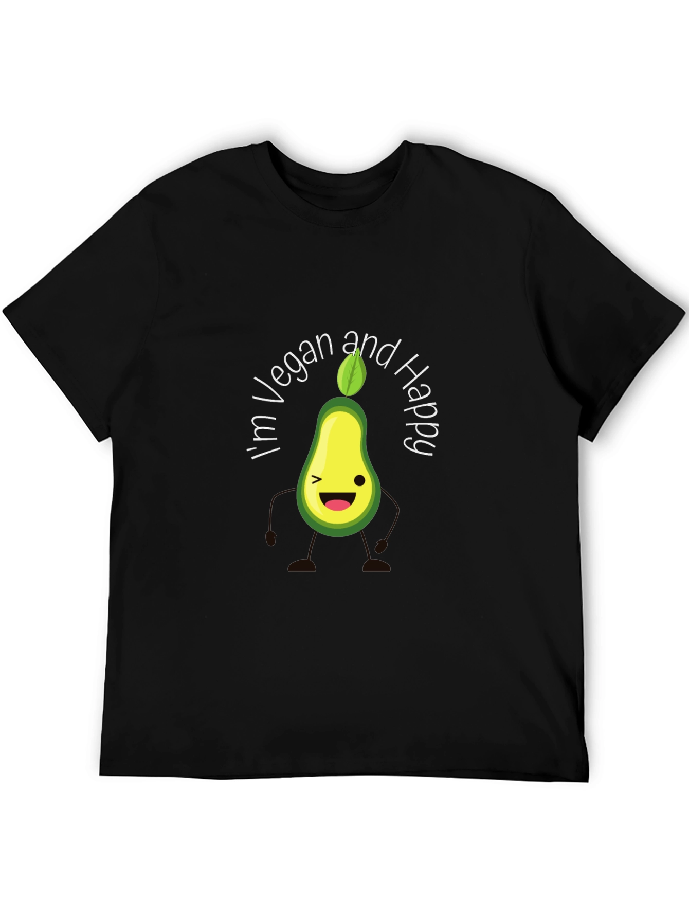Black Vegan Avocado Graphic T-Shirt view 5