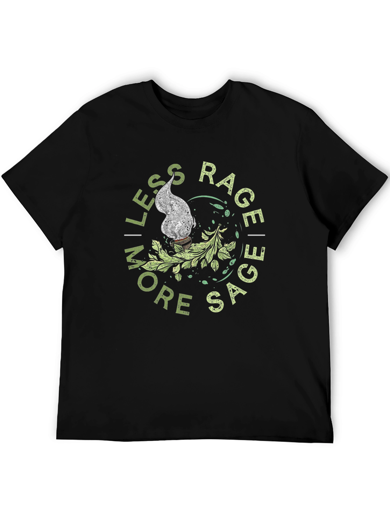 Black Less Rage More Sage T-Shirt view 5