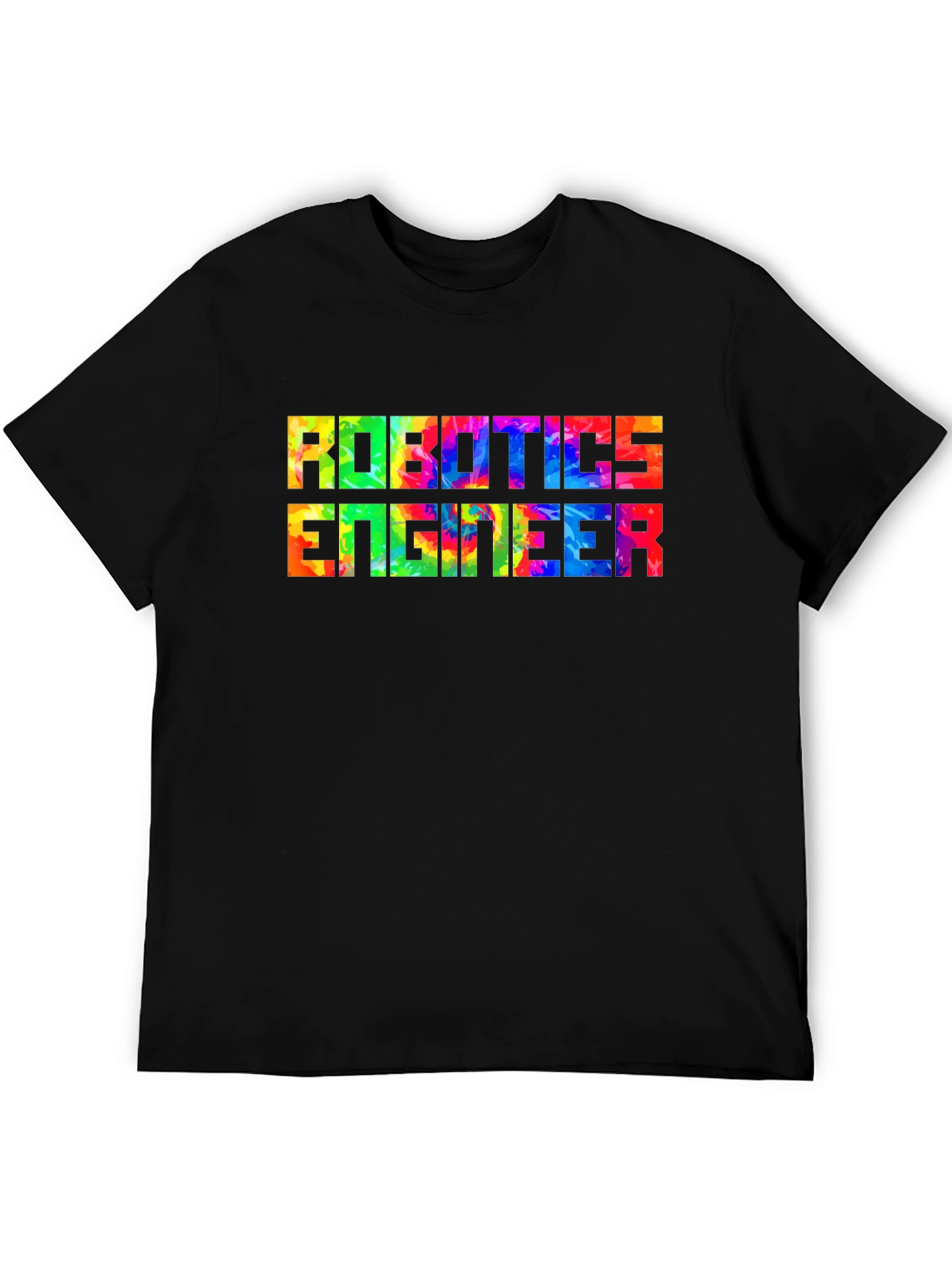 Black Robotics Engineer T-Shirt - Colorful Design view 5