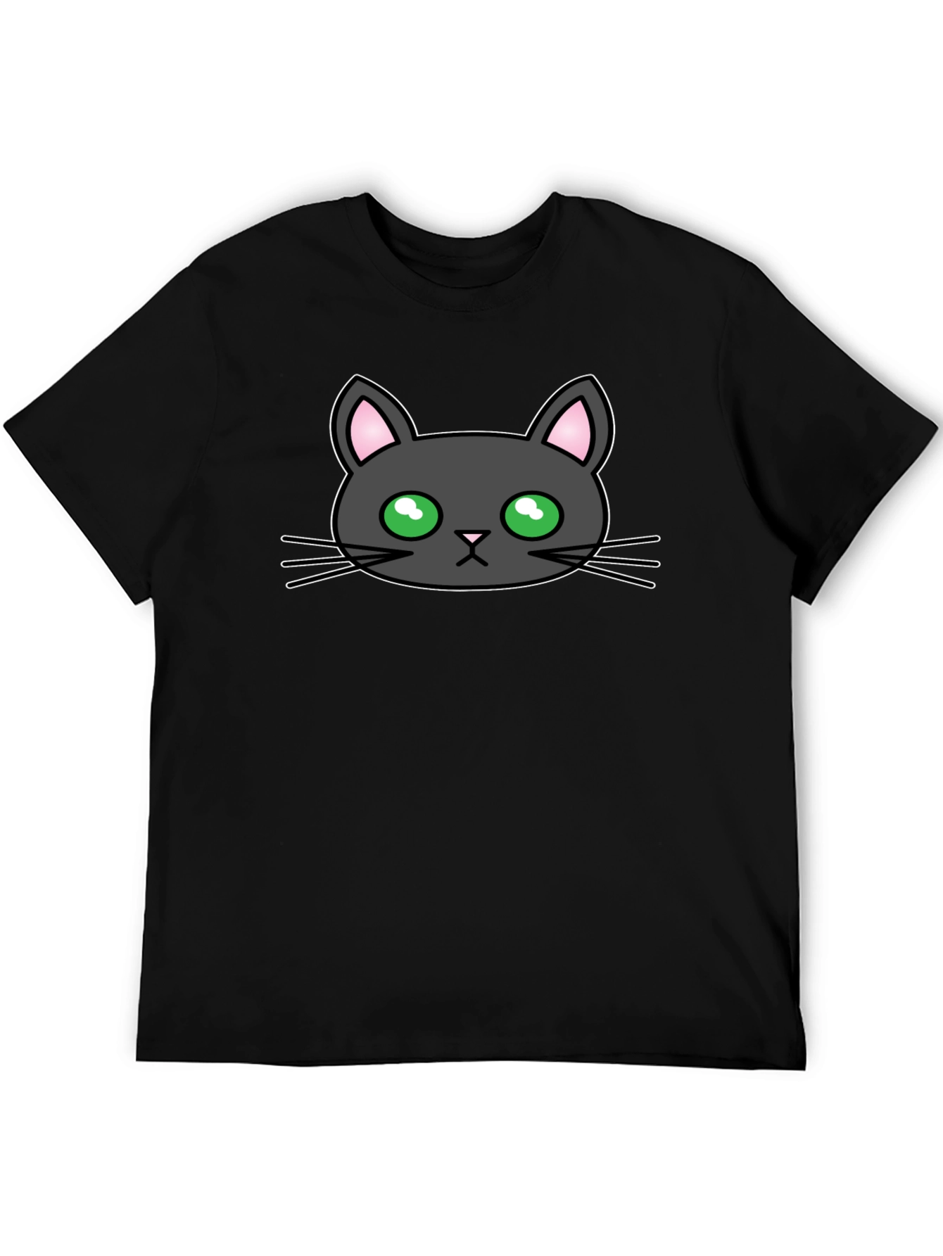 Black Black Cat Graphic Tee - Cute Cartoon Design view 5