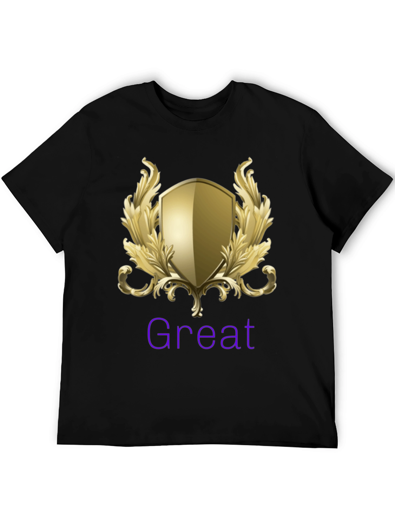 Black Great Shield Graphic T-Shirt - Premium Black Tee view 5