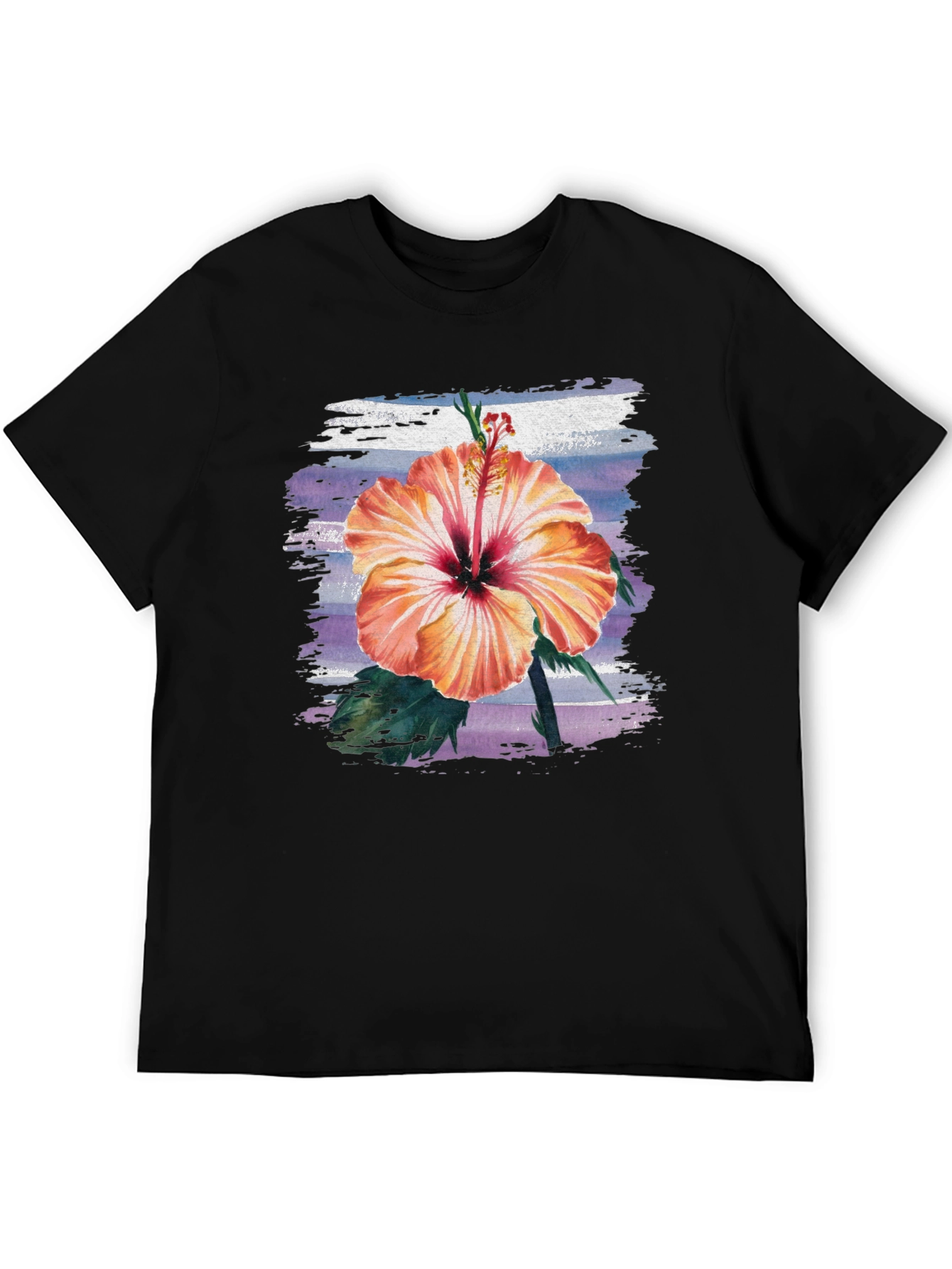 Black Hibiscus Flower T-Shirt - Tropical Summer Tee view 5